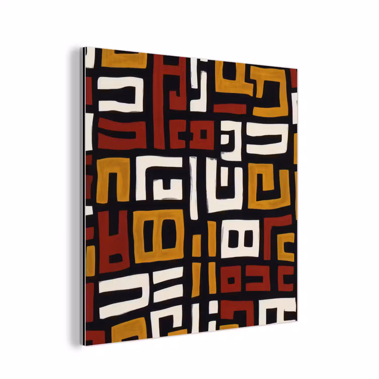 Abstract - Patroon - Rood aluminium wit klein -3d