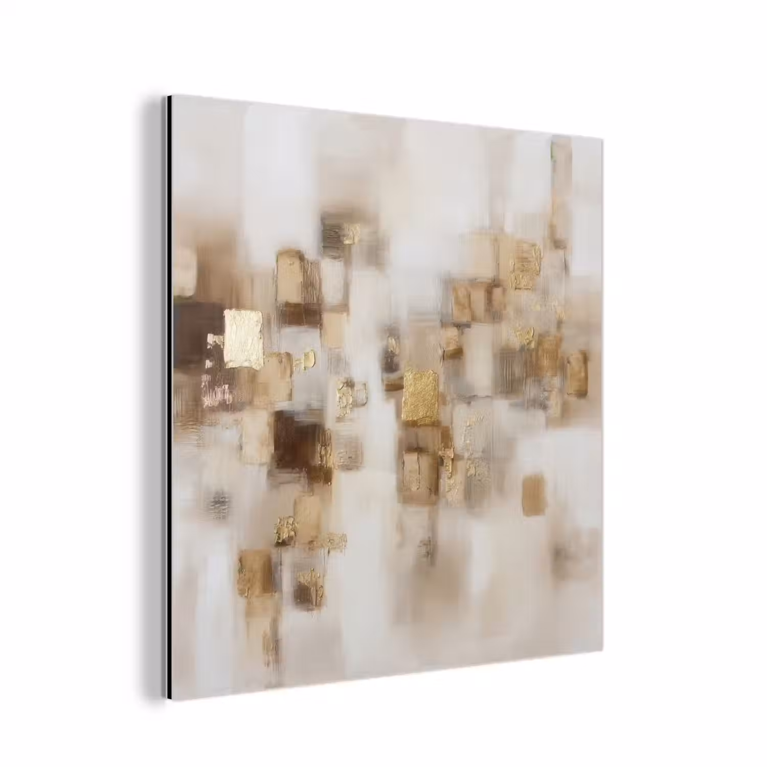 Abstracte vierkanten - Aardetonen - Mistig aluminium wit klein -3d