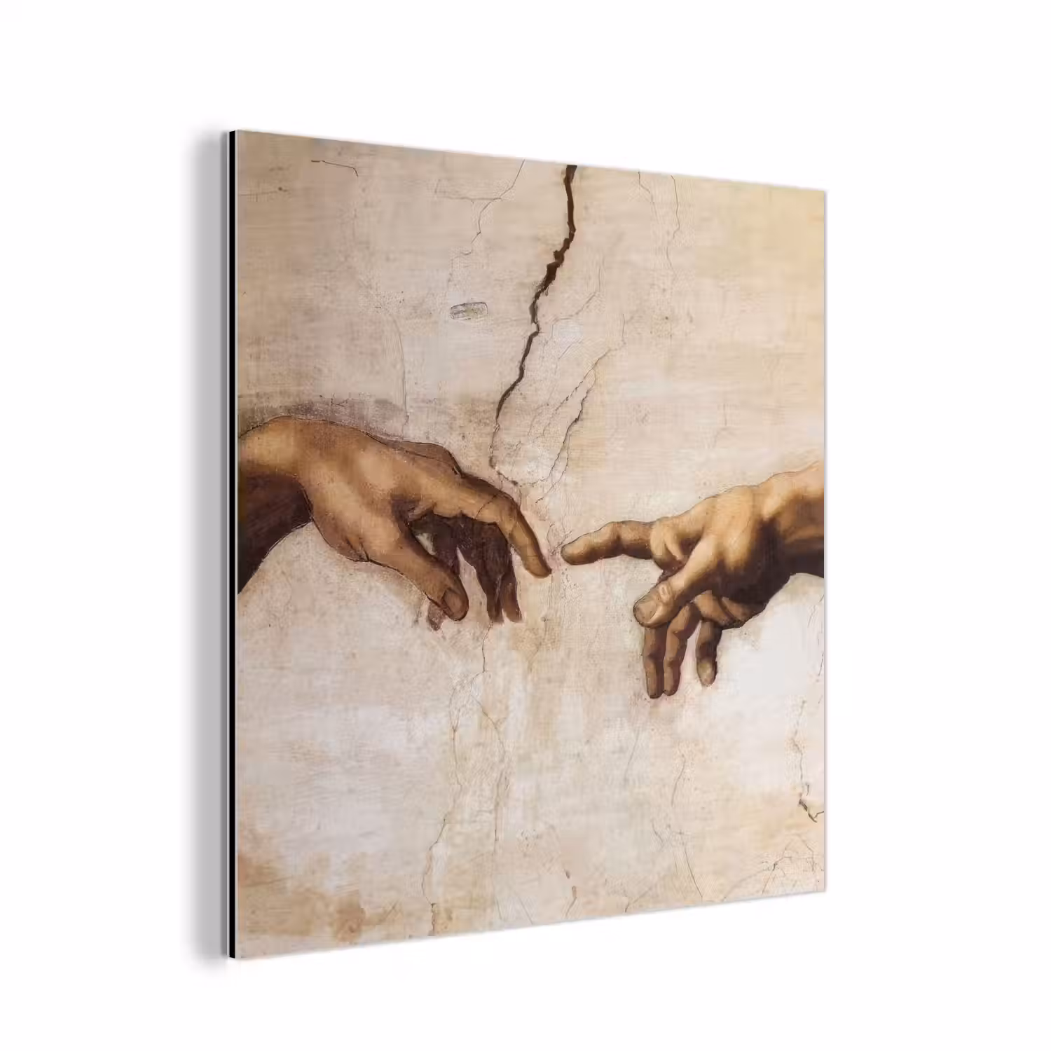 Adam - Michelangelo - Schilderij - Creation of Adam aluminium wit klein -3d