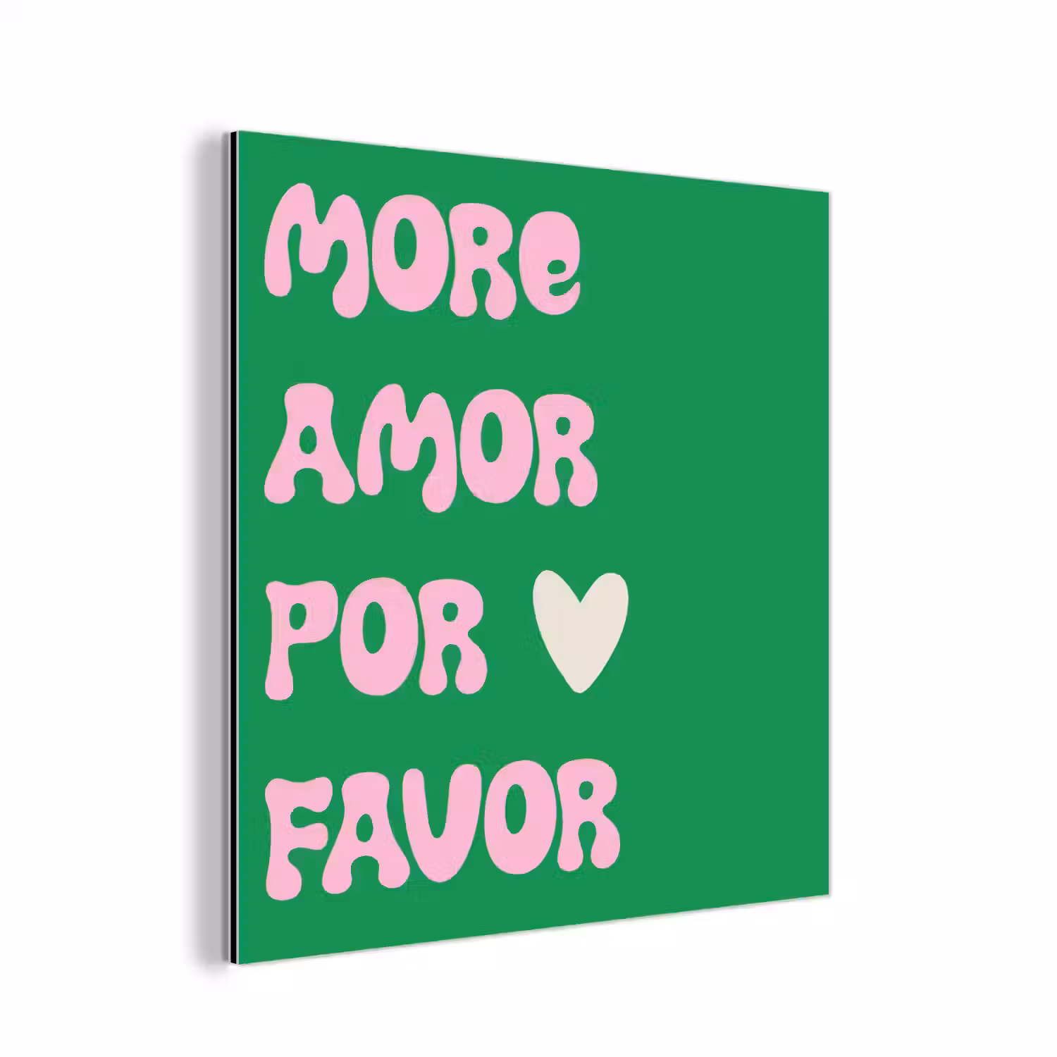 Amor - Valentijn - Groen - Tekst aluminium wit klein -3d