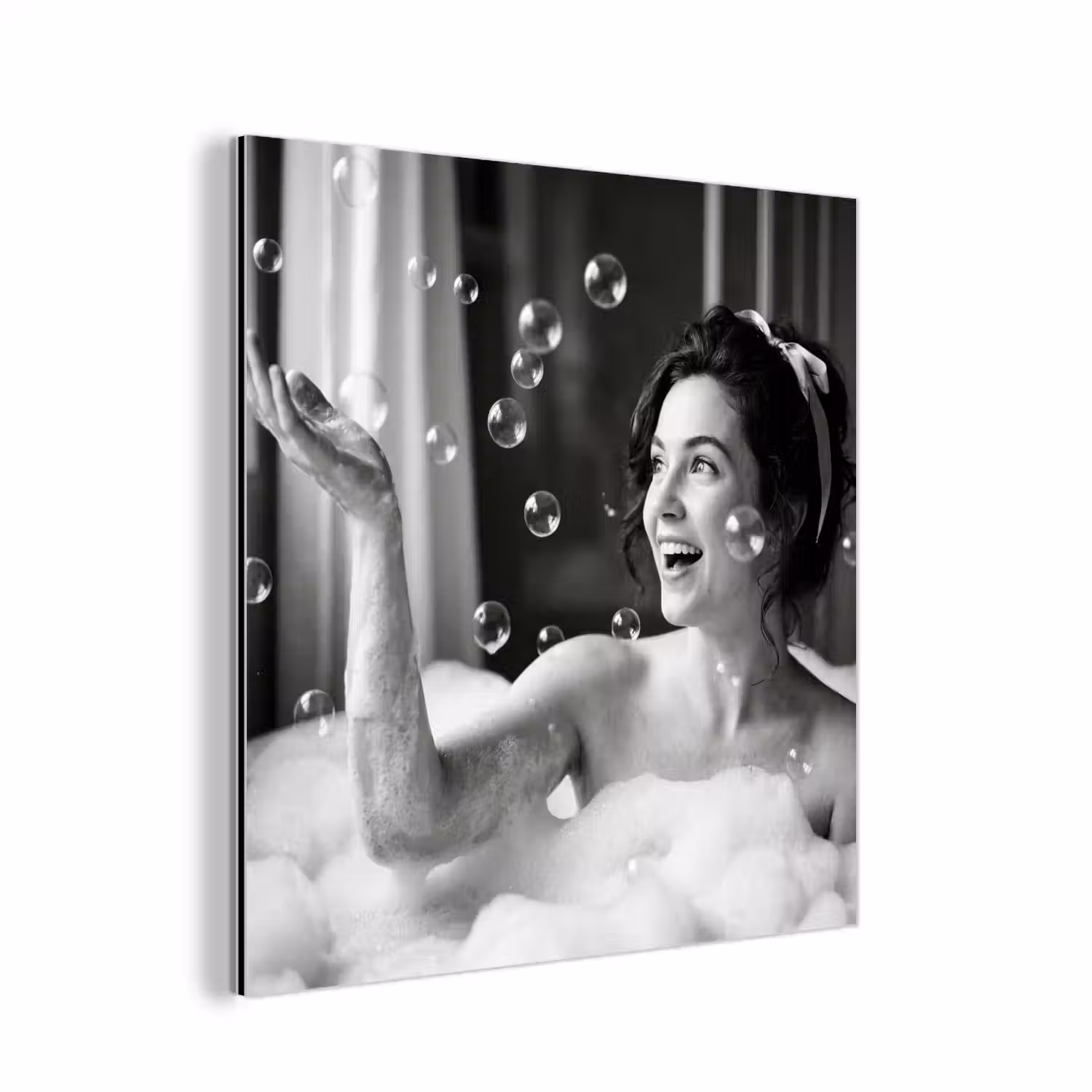 Bad - Bubbels - Zwart - Wit aluminium wit klein -3d