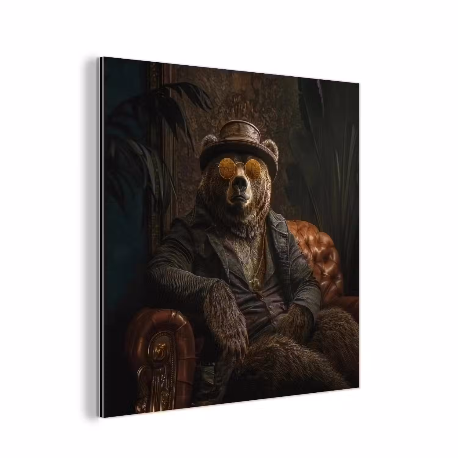 Beer - Bruin - Pak - Hoed aluminium wit klein -3d