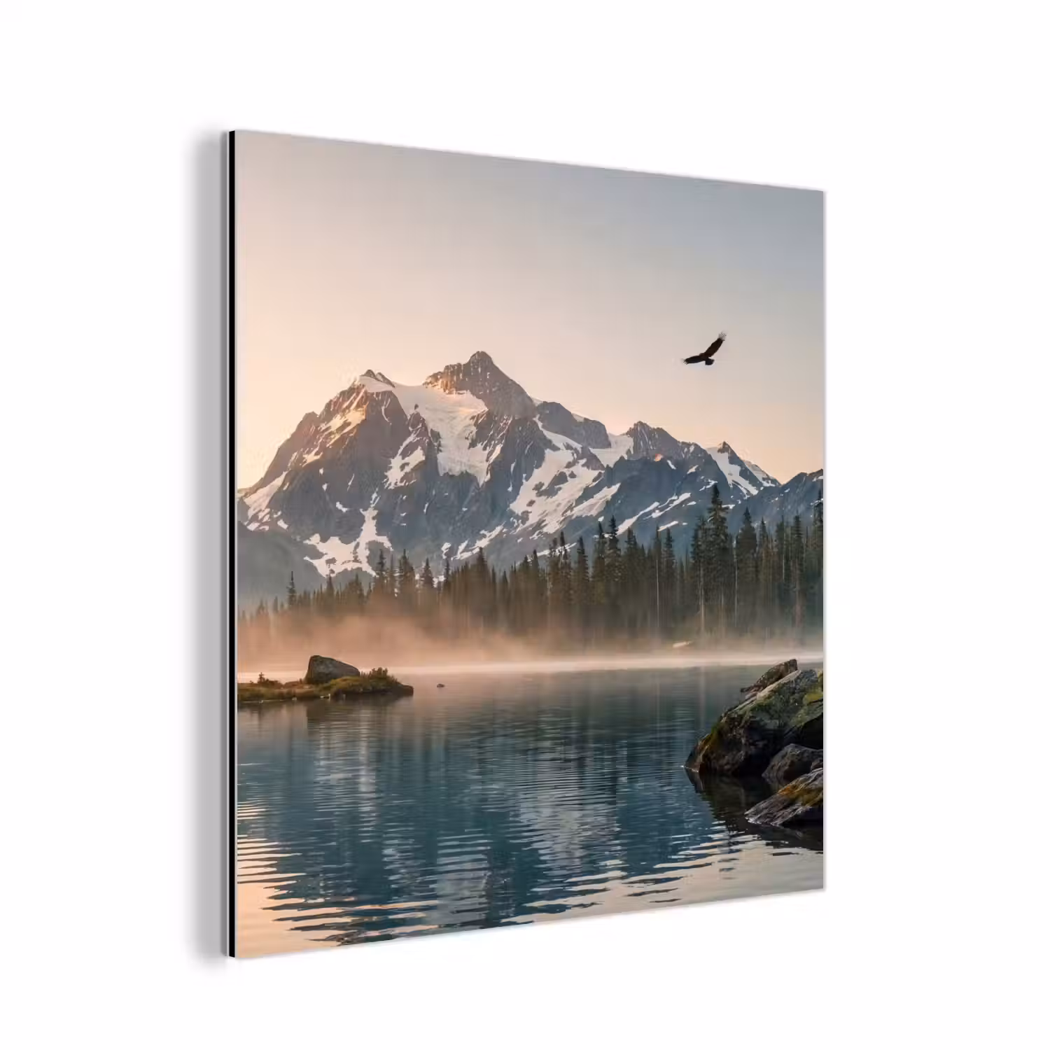 Bergen - Water - Bomen aluminium wit klein -3d