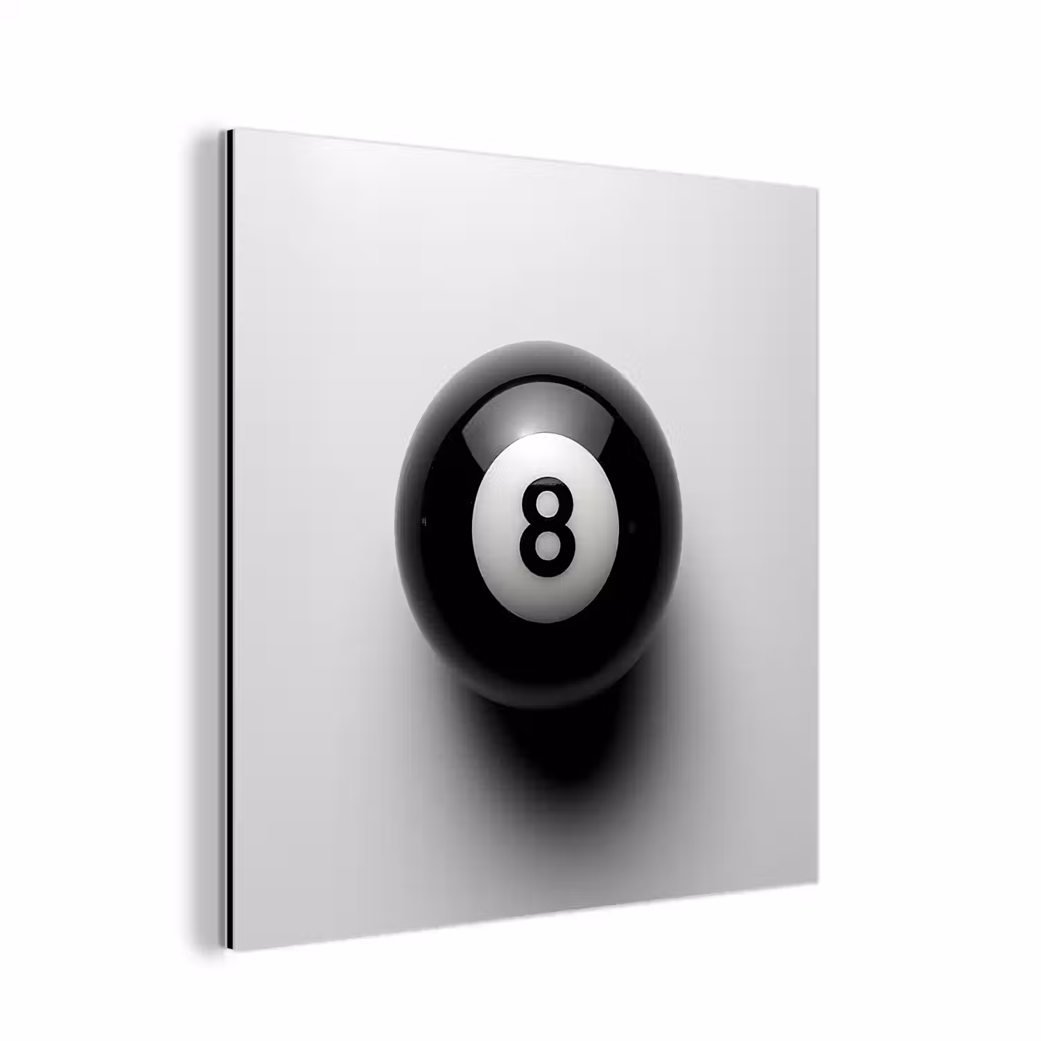 Biljartbal - Getal - Acht - Wit aluminium wit klein -3d