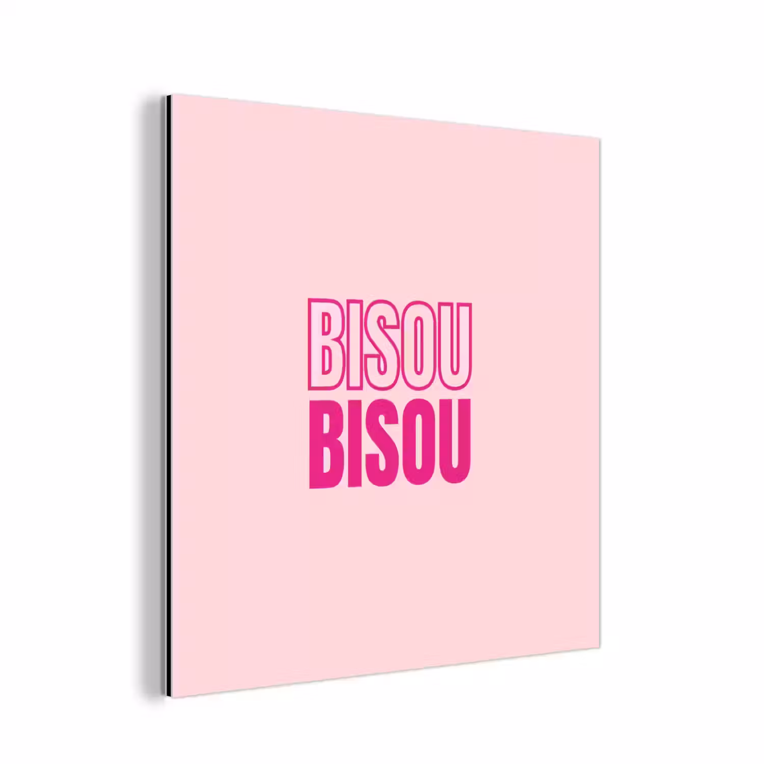Bisou - Roze - Minimalistisch aluminium wit klein -3d