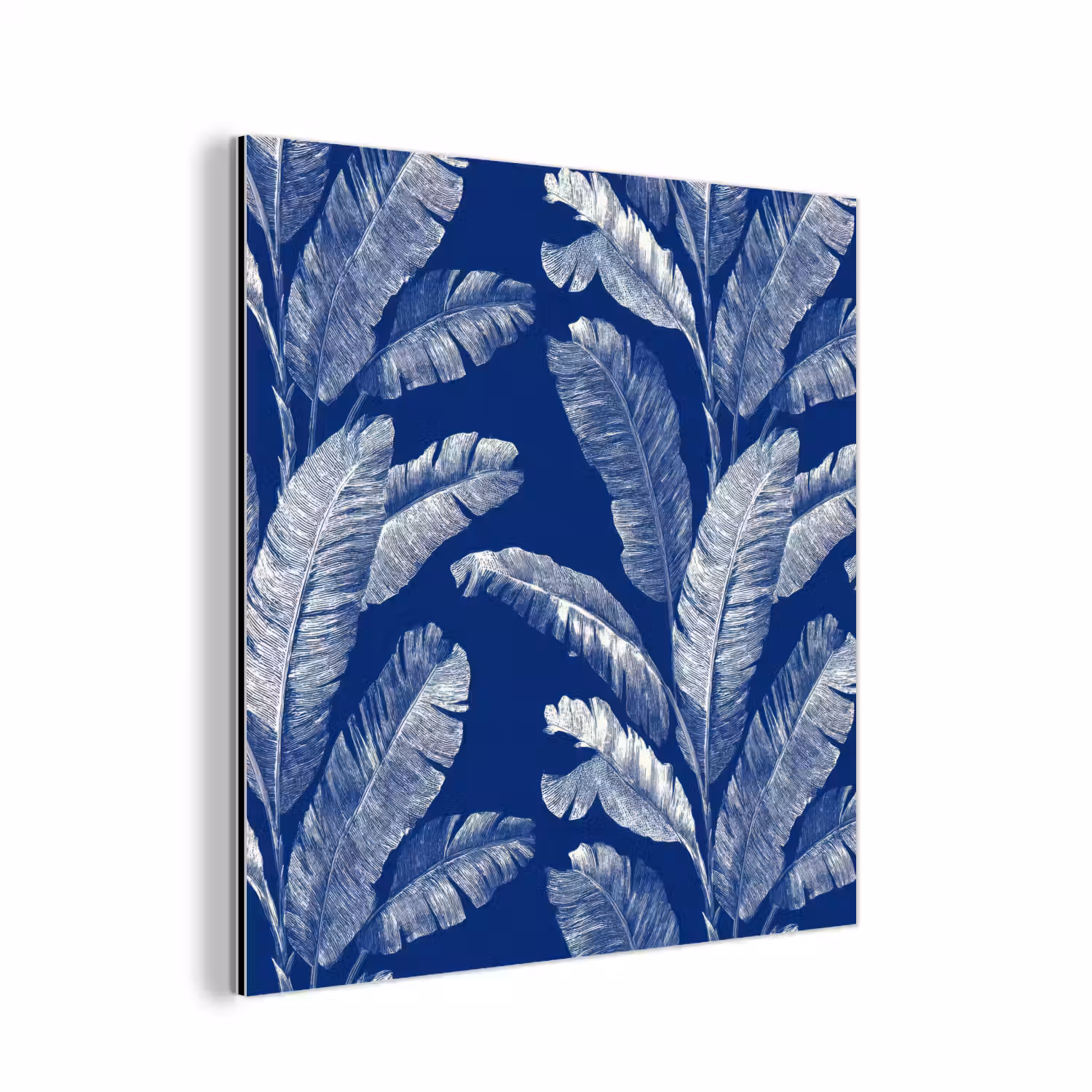 Blad - Palm - Blauw aluminium wit klein 46 -3d