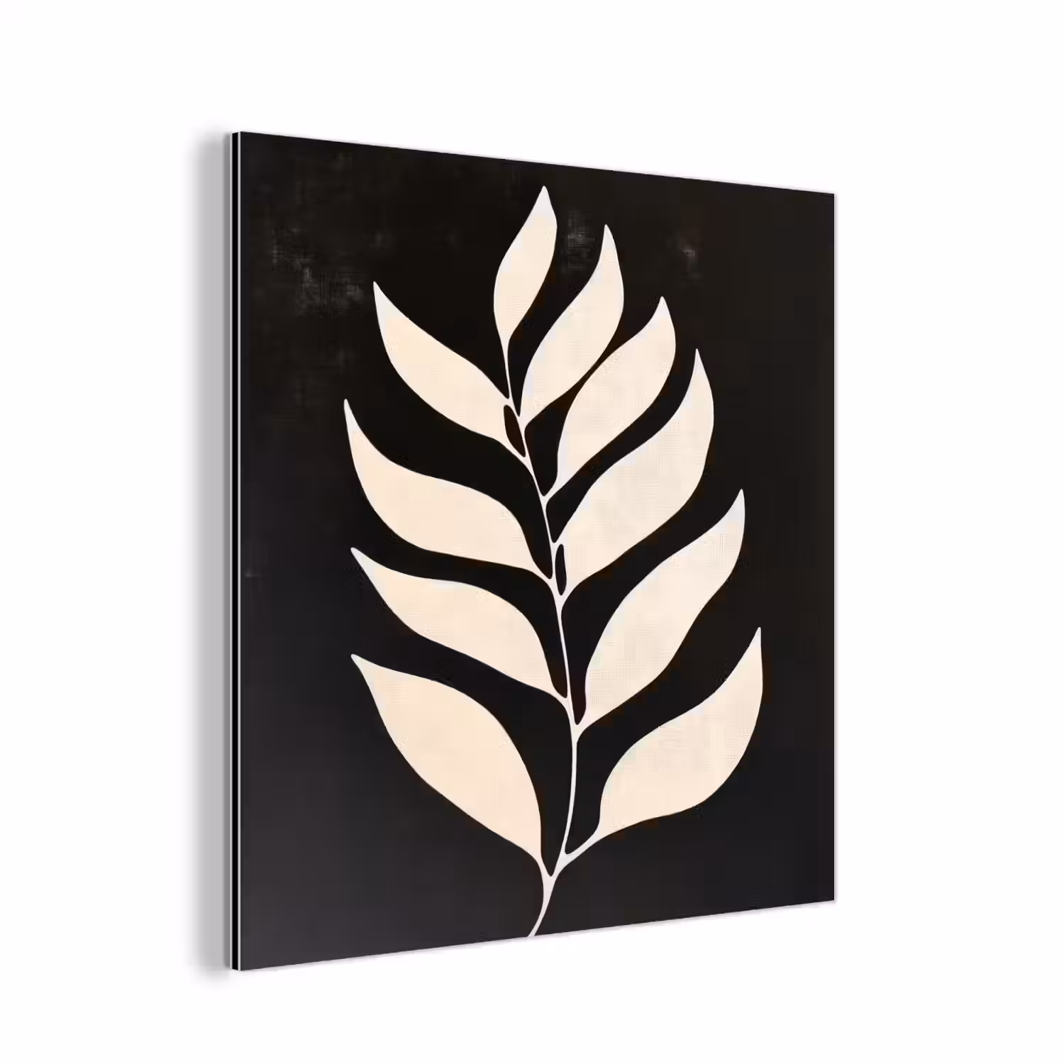 Blad - Wit - Minimalistisch aluminium wit klein -3d