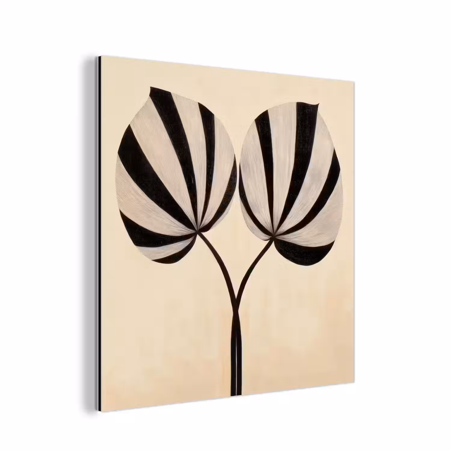 Bladeren - Gestreept - Stengel - Beige aluminium wit klein -3d