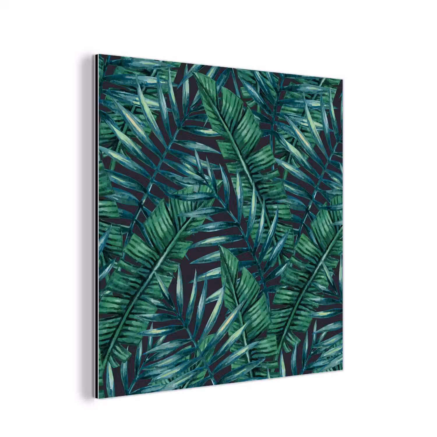 Bladeren - Inductie beschermer - Jungle - Tropical aluminium wit klein -3d