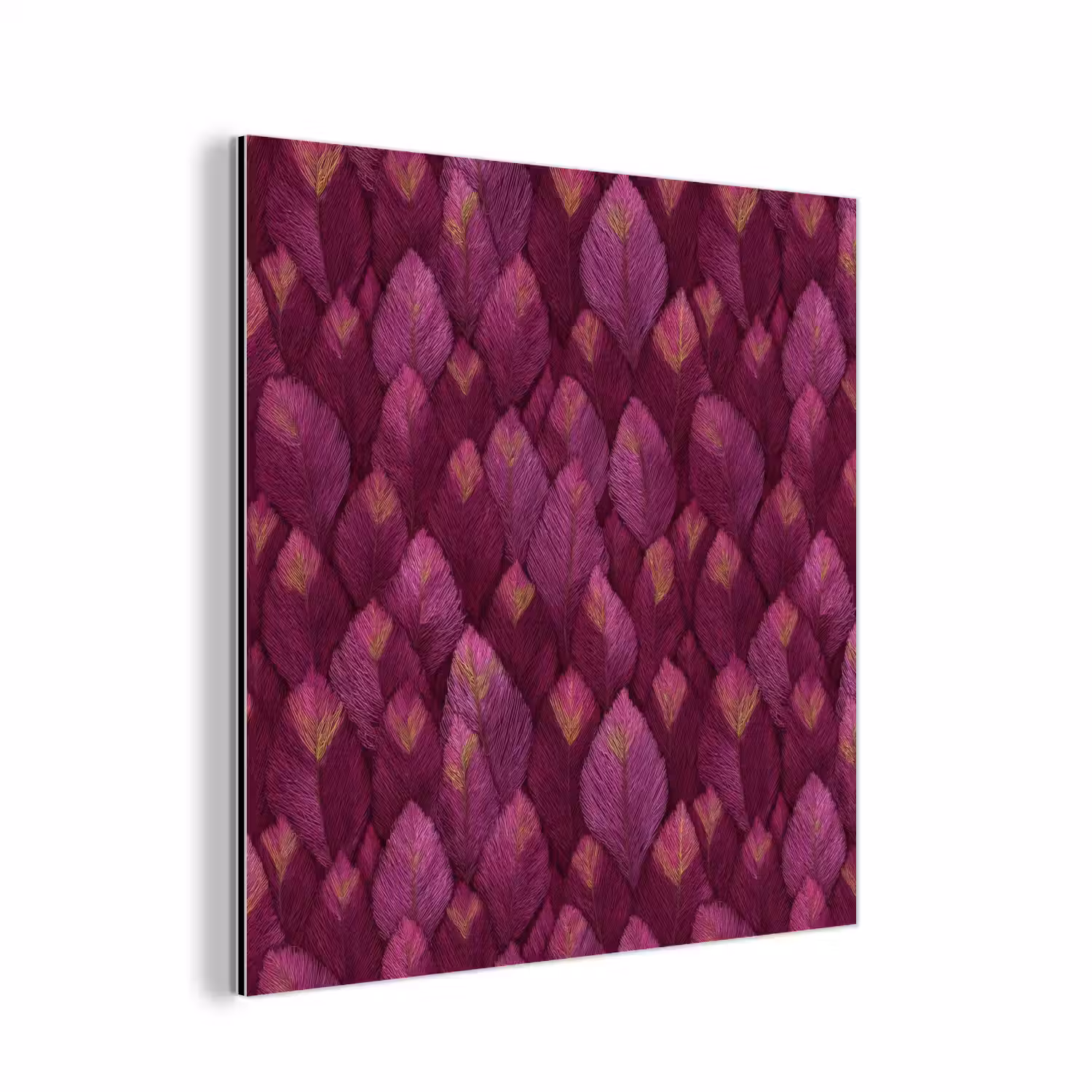 Bladeren - Patroon - Burgundy aluminium wit klein 46 -3d