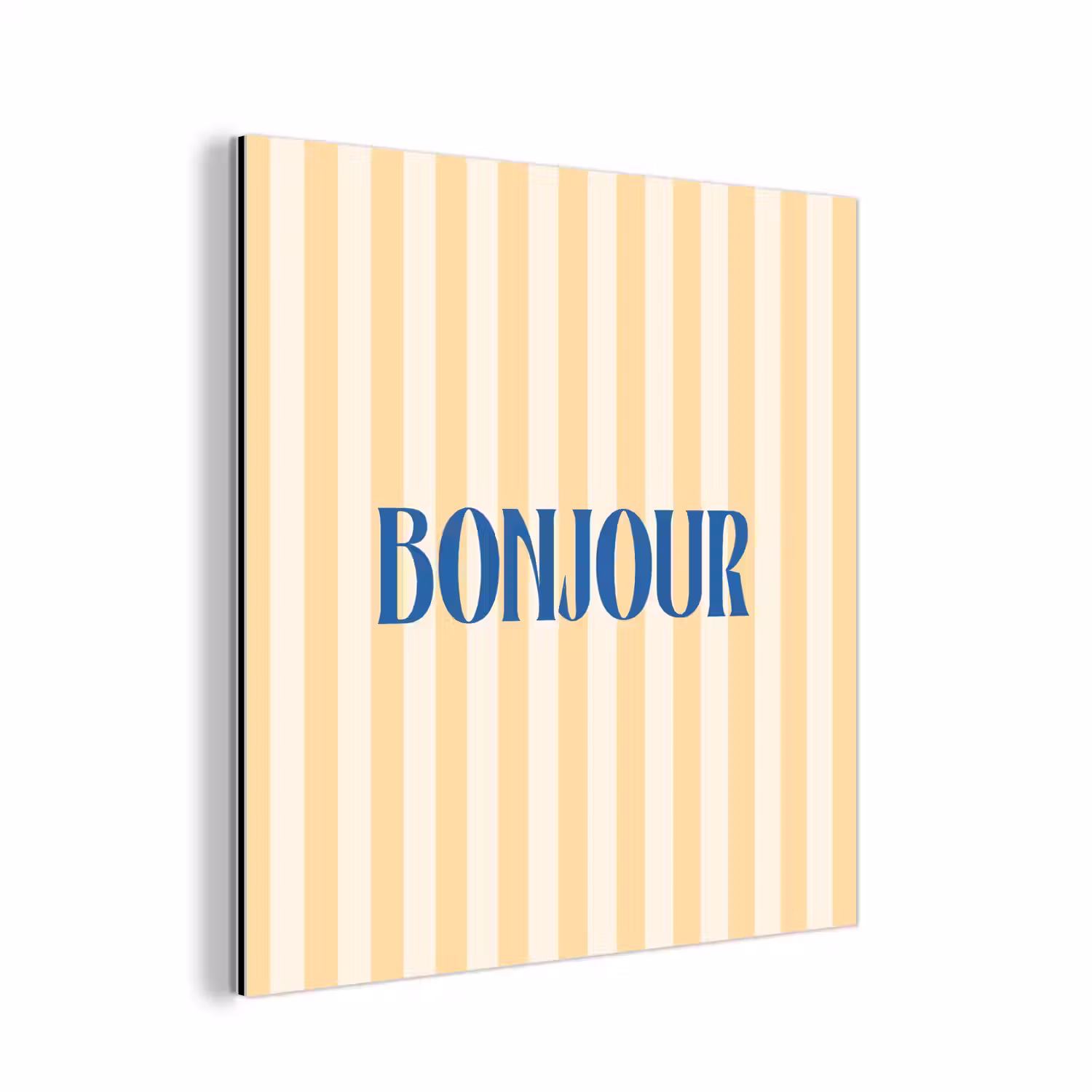 Blauw - Geel - Strepen - Bonjour aluminium wit klein -3d