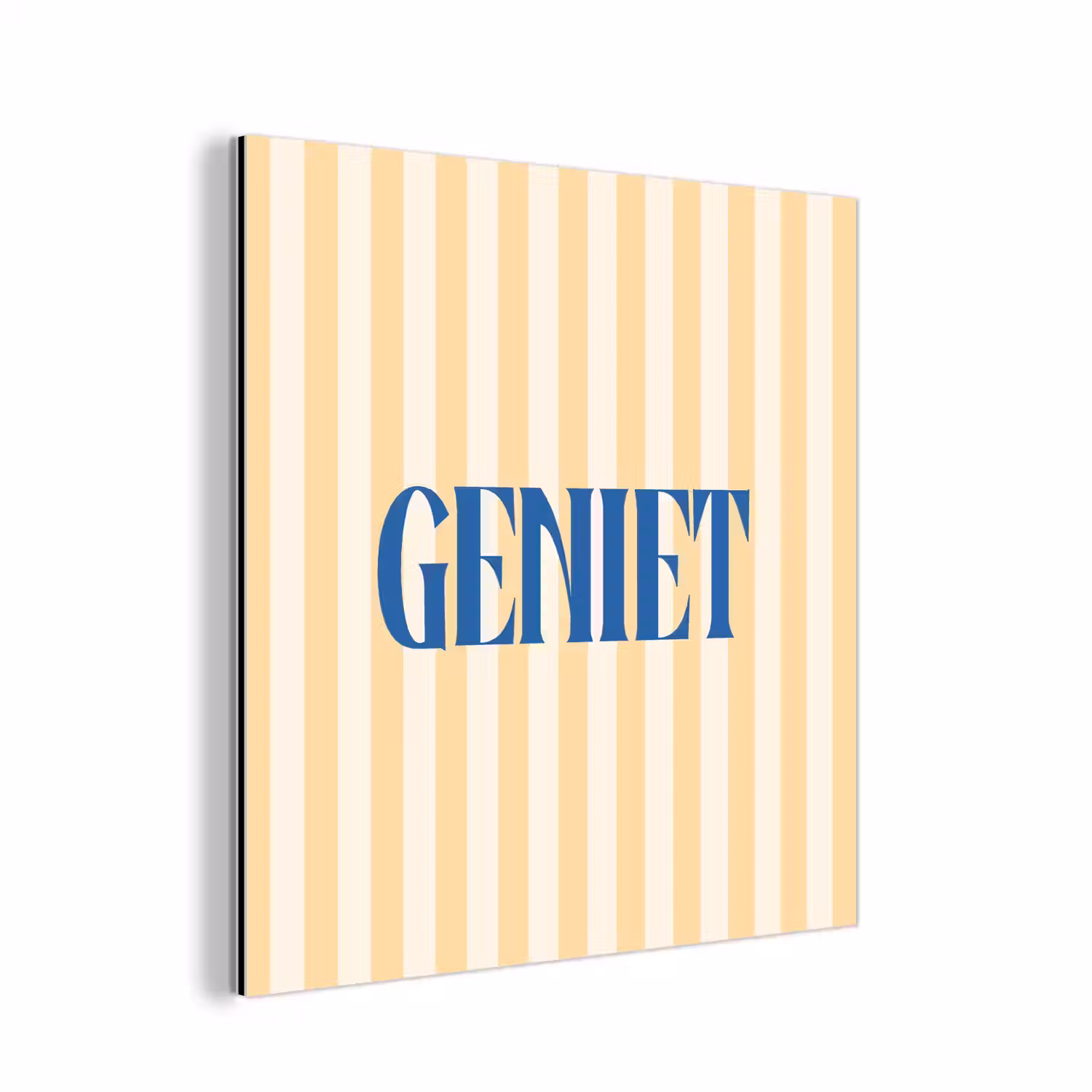 Blauw - Geel - Strepen - Geniet aluminium wit klein -3d