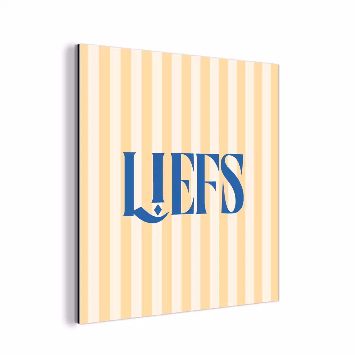 Blauw - Geel - Strepen - Liefs aluminium wit klein -3d