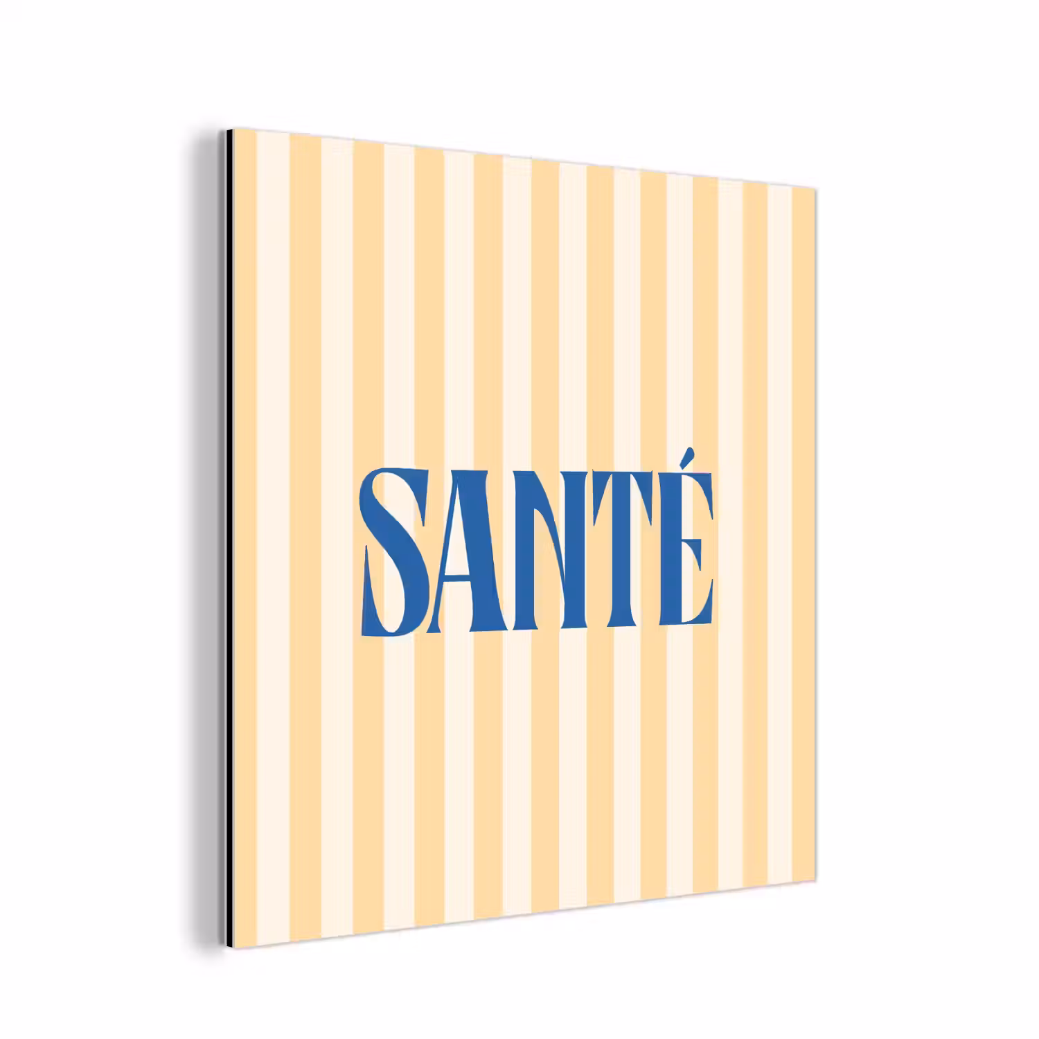 Blauw - Geel - Strepen - Santé aluminium wit klein -3d