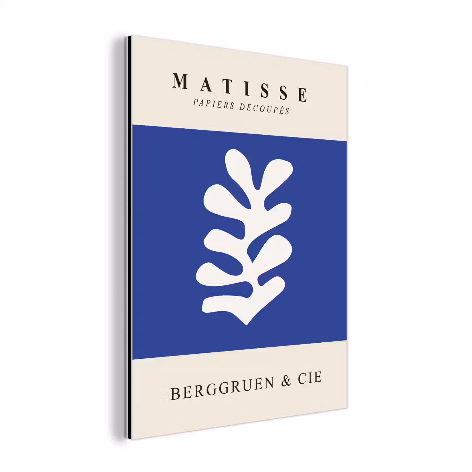 Blauw - Vormen - Abstract - Henri Matisse aluminium wit klein -3d