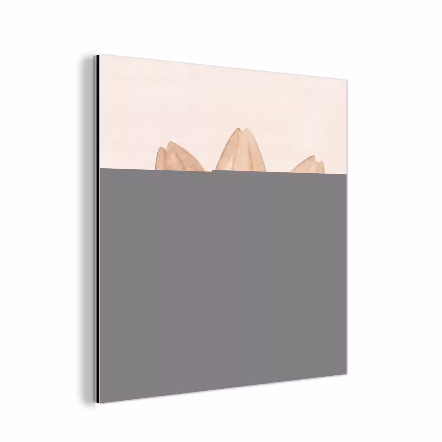 Bloemen - Bloemblad - Natuur - Aquarel - Beige aluminium wit klein -3d