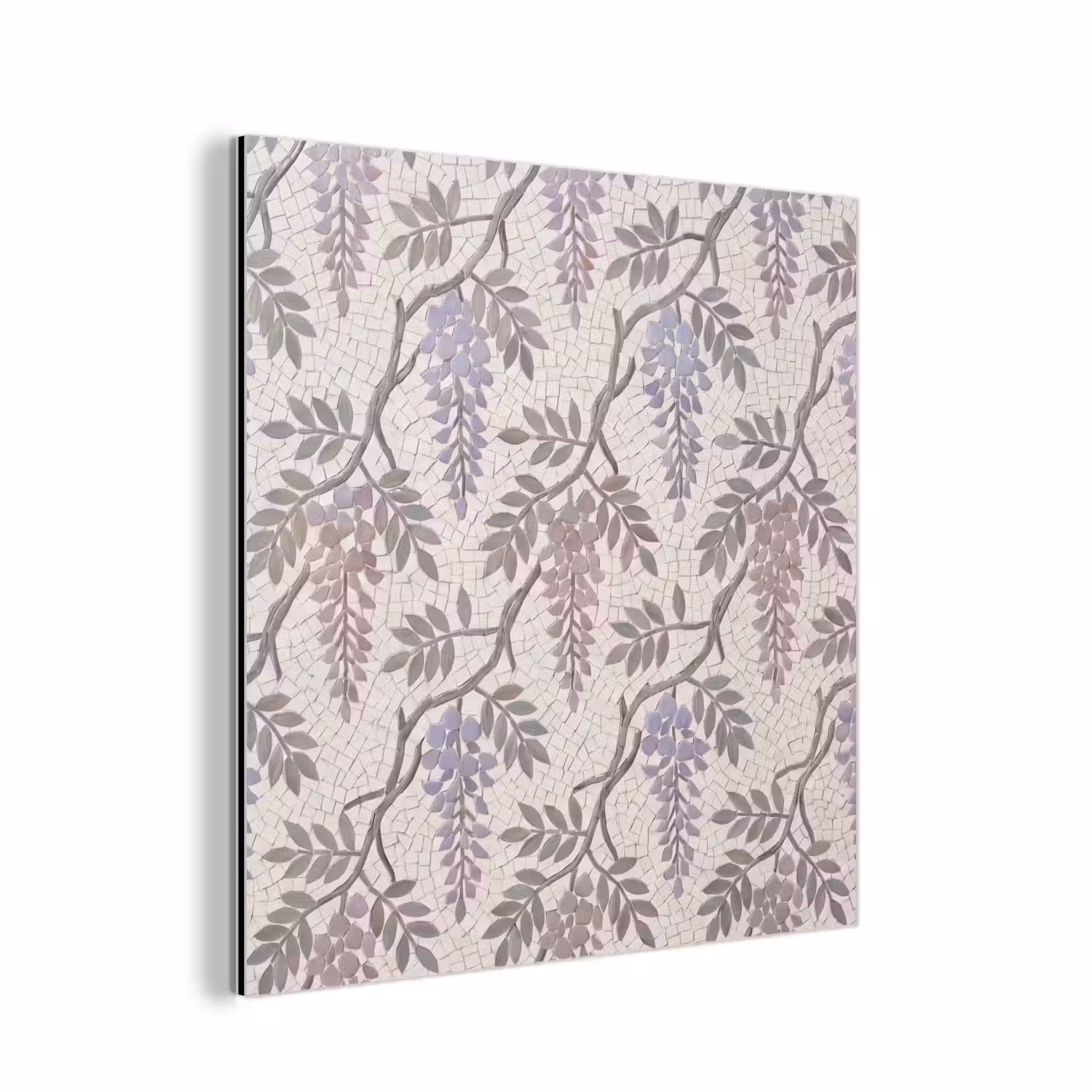 Bloemen - Mozaïek - Natuur - Patroon - Paars aluminium wit klein -3d