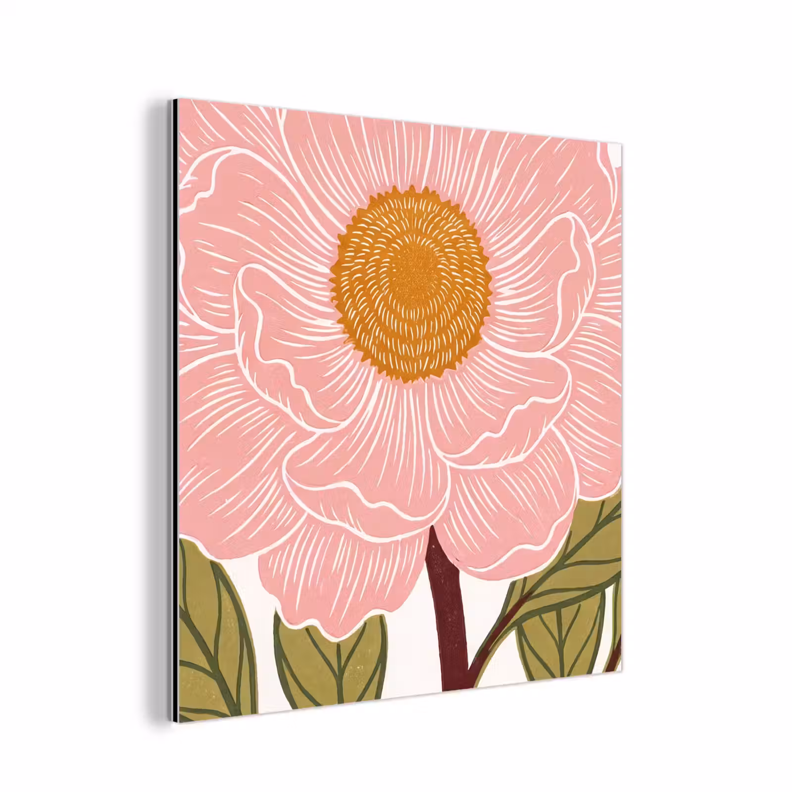 Aluminium schilderij - Bloemen - Roze - Illustratie - Bloemen - Roze - Illustratie aluminium wit klein