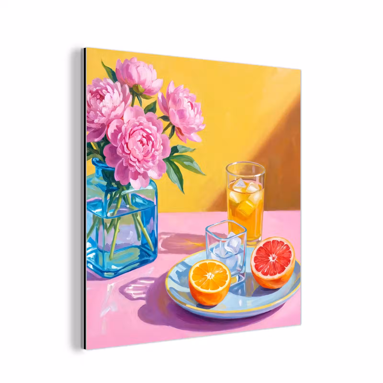 Aluminium schilderij - Bloemen - Roze - Modern - Bloemen - Roze - Modern aluminium wit klein