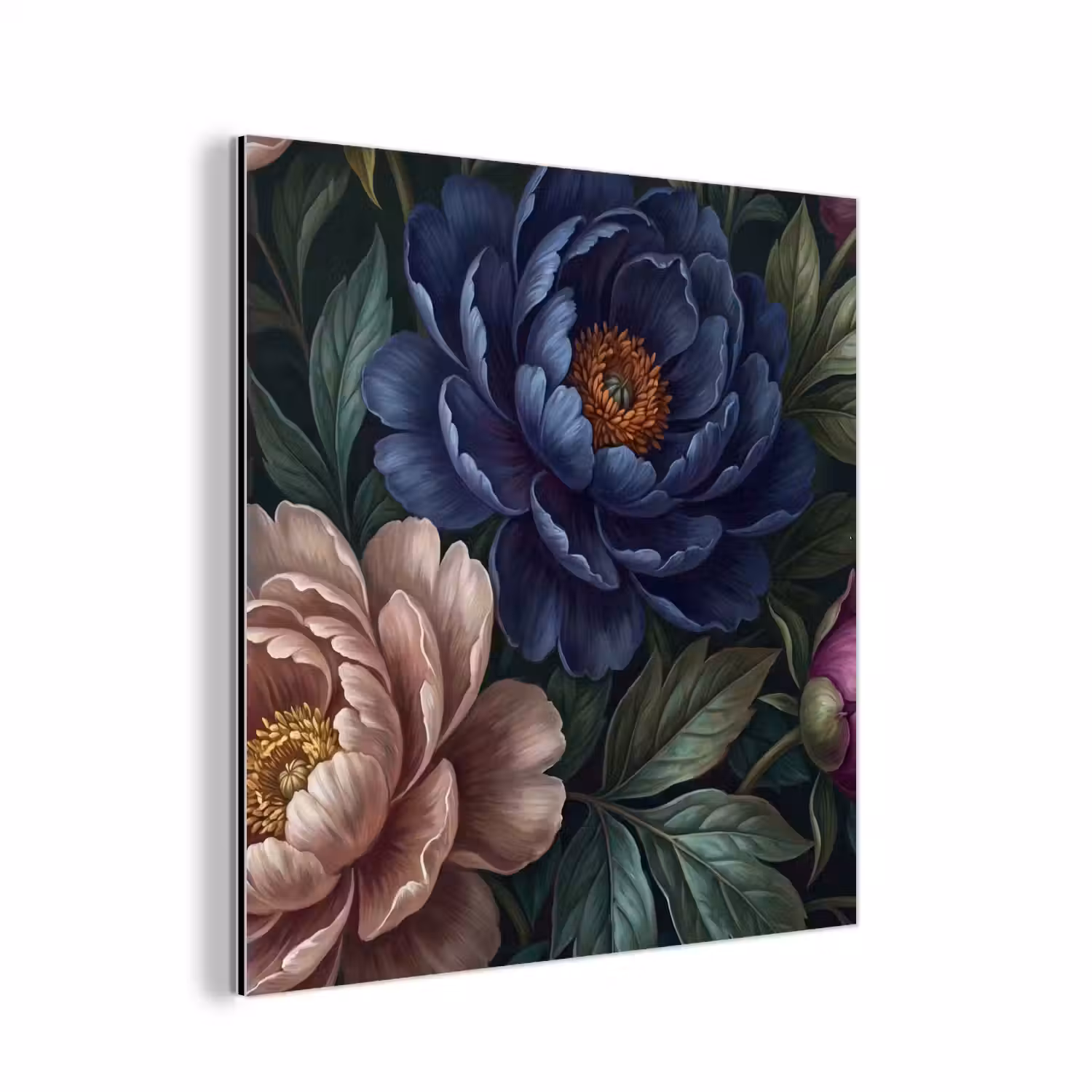 Bloemen - Vlinder - Natuur - Modern - Paars aluminium wit klein -3d