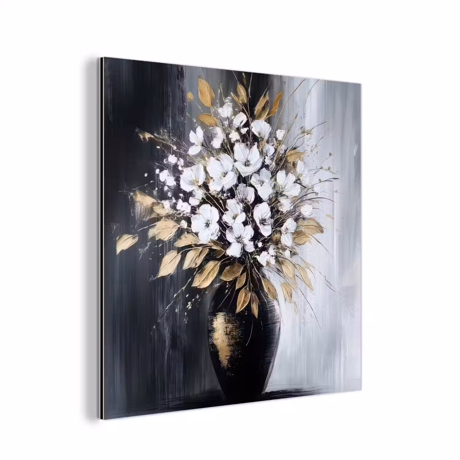 Bloemen - Wit - Vaas - Abstract aluminium wit klein -3d