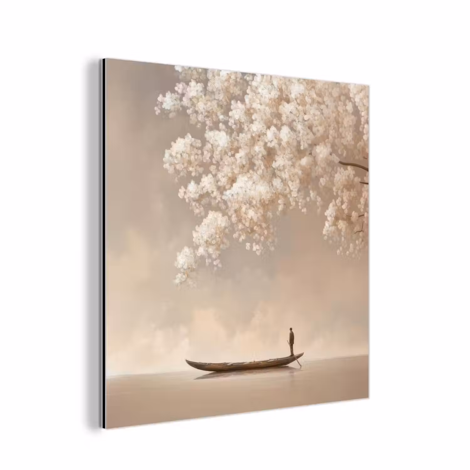 Bloesems - Wit - Boot - Minimalistisch aluminium wit klein -3d