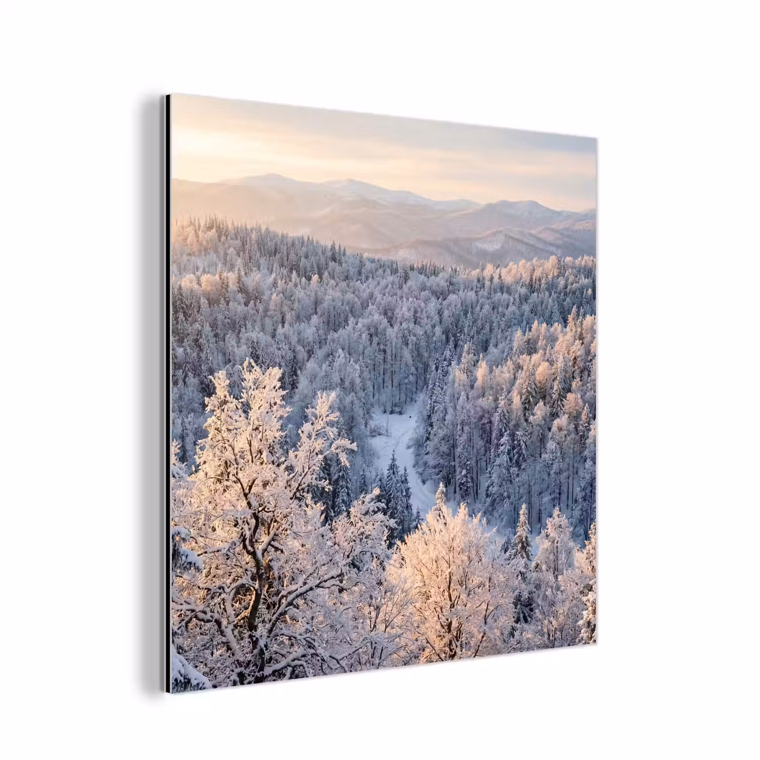 Bos - Bergen - Goud - Winter - Warm aluminium wit klein -3d