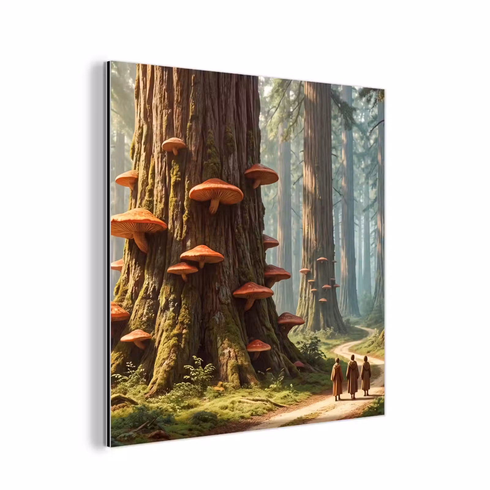 Aluminium schilderij - Bos - Bomen - Natuur - Bos - Bomen - Natuur aluminium wit klein