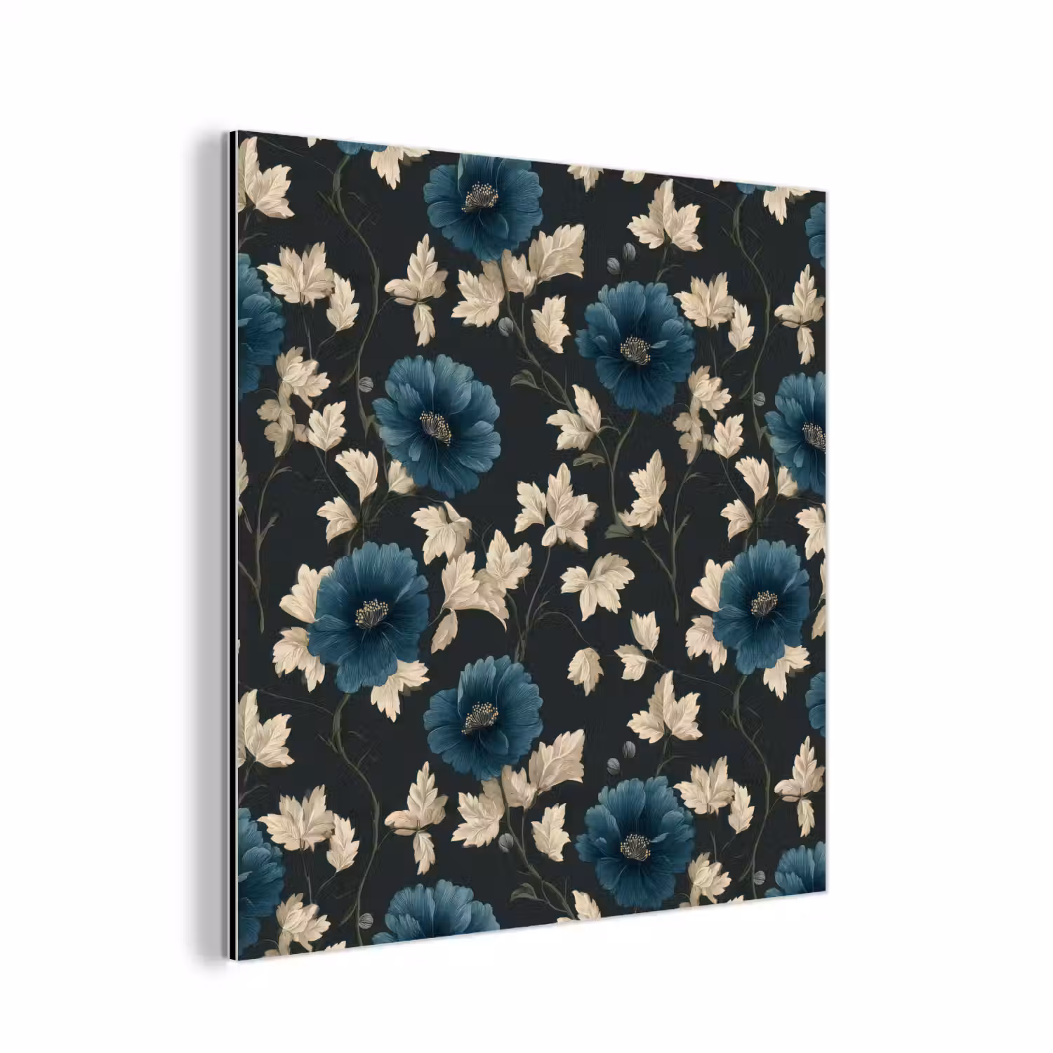 Botanisch - Bloemen - Blauw aluminium wit klein 46 -3d