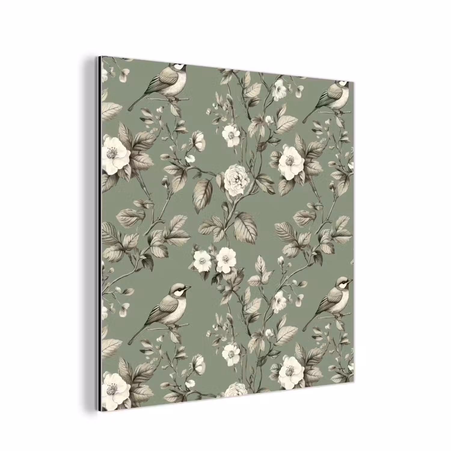 Botanisch - Vogels - Groen aluminium wit klein 46 -3d