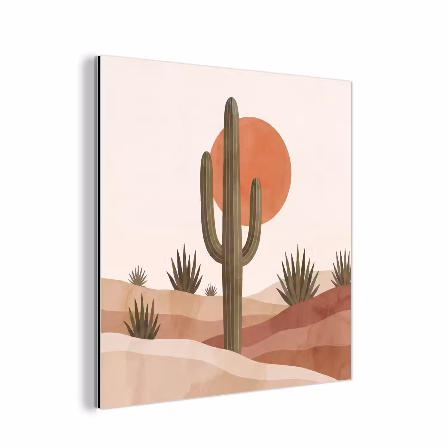 Cactus - Duinen - Modern - Landschap - Groen aluminium wit klein -3d