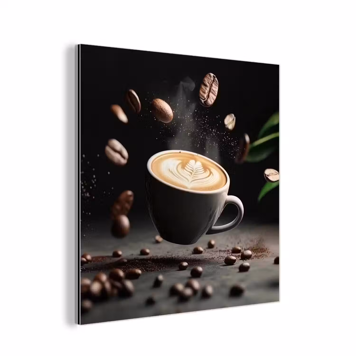 Cappuccino - Kop - Bonen - Bruin aluminium wit klein -3d