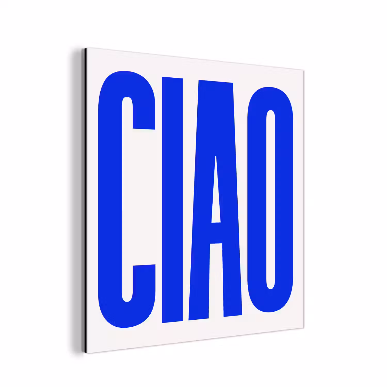 Ciao - Hoofdletters - Blauw - Minimalistisch aluminium wit klein -3d