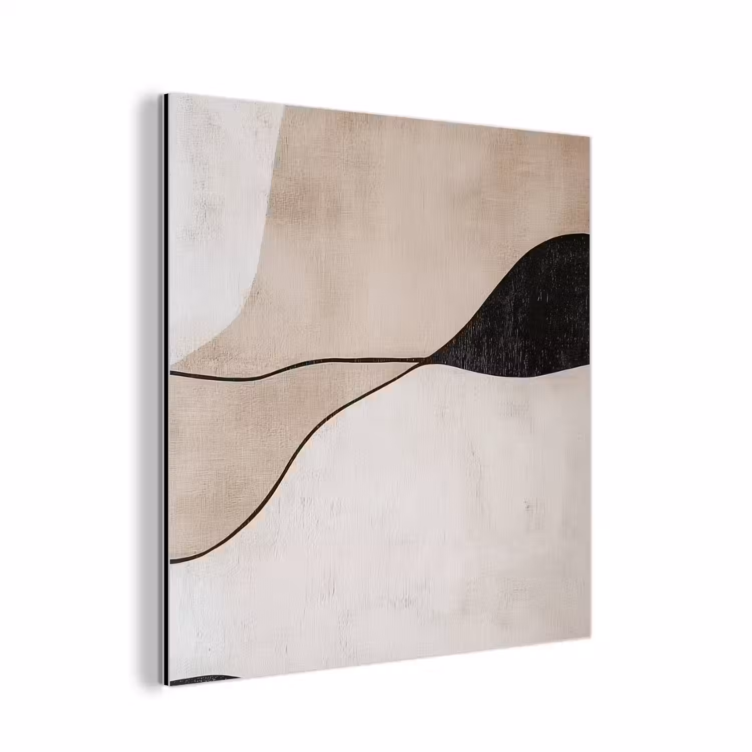 Contourlijnen - Abstracte landschap aluminium wit klein -3d