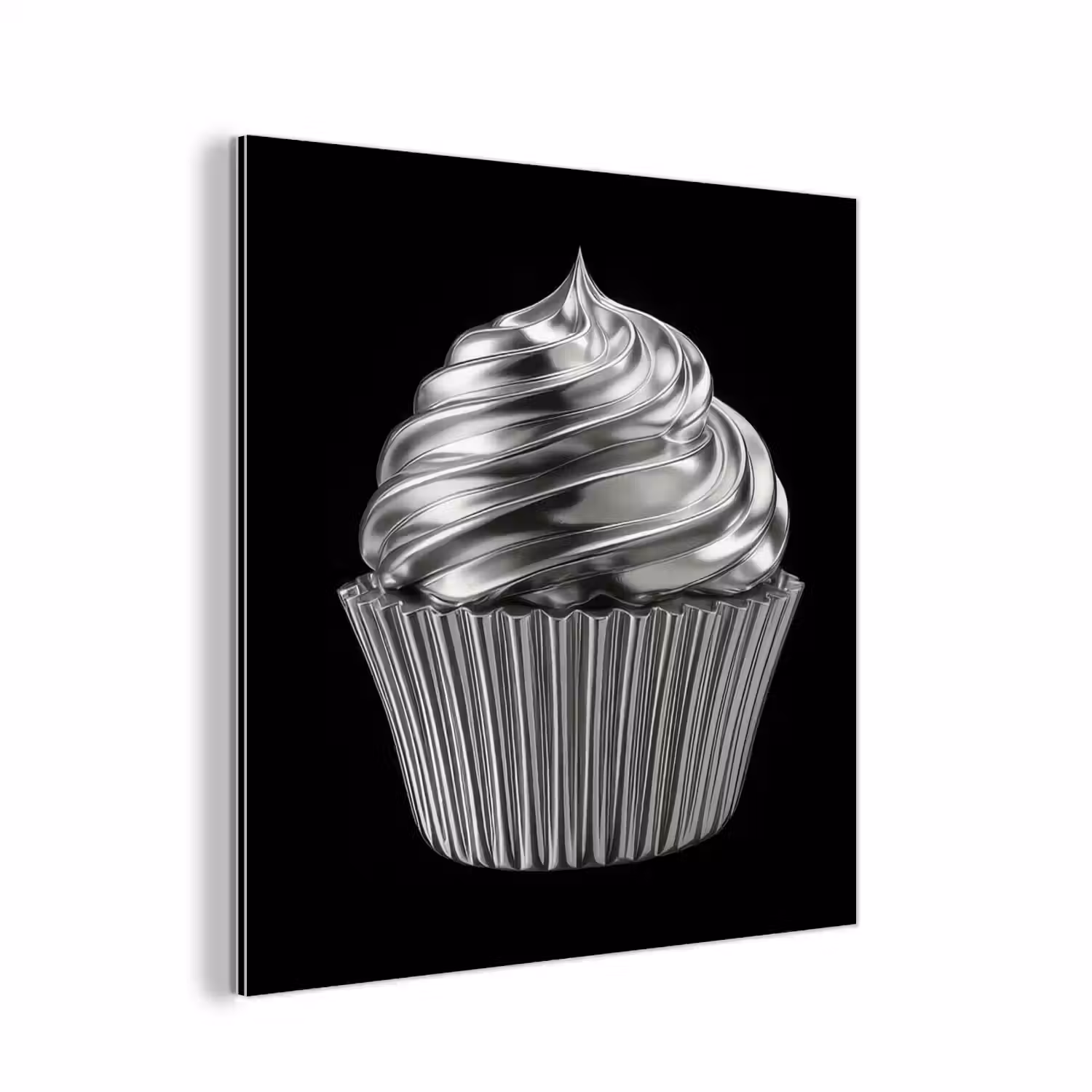 Cupcake - Luxueus - Zilver aluminium wit klein -3d
