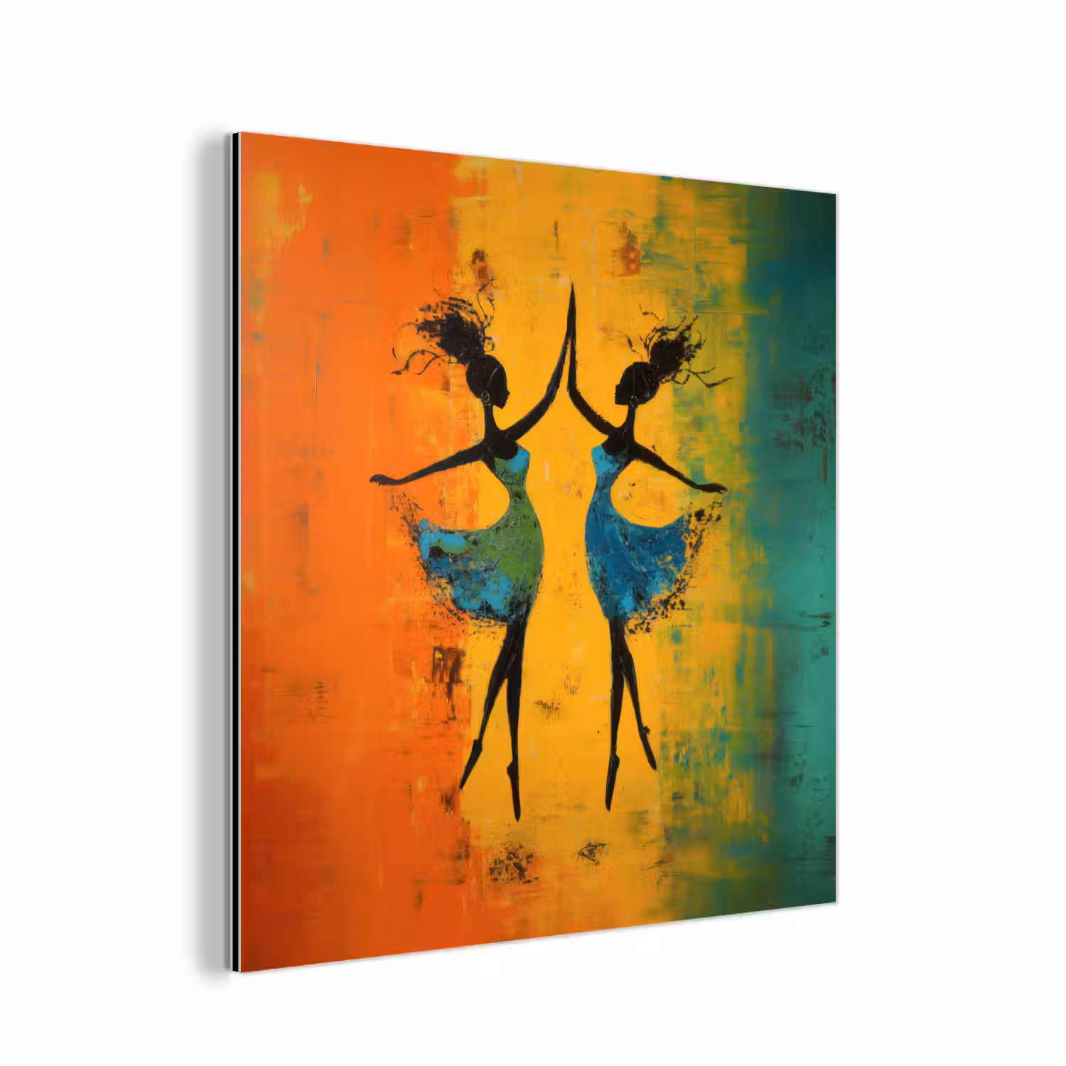 Dansen - Vrouwen - Verfstructuur aluminium wit klein -3d