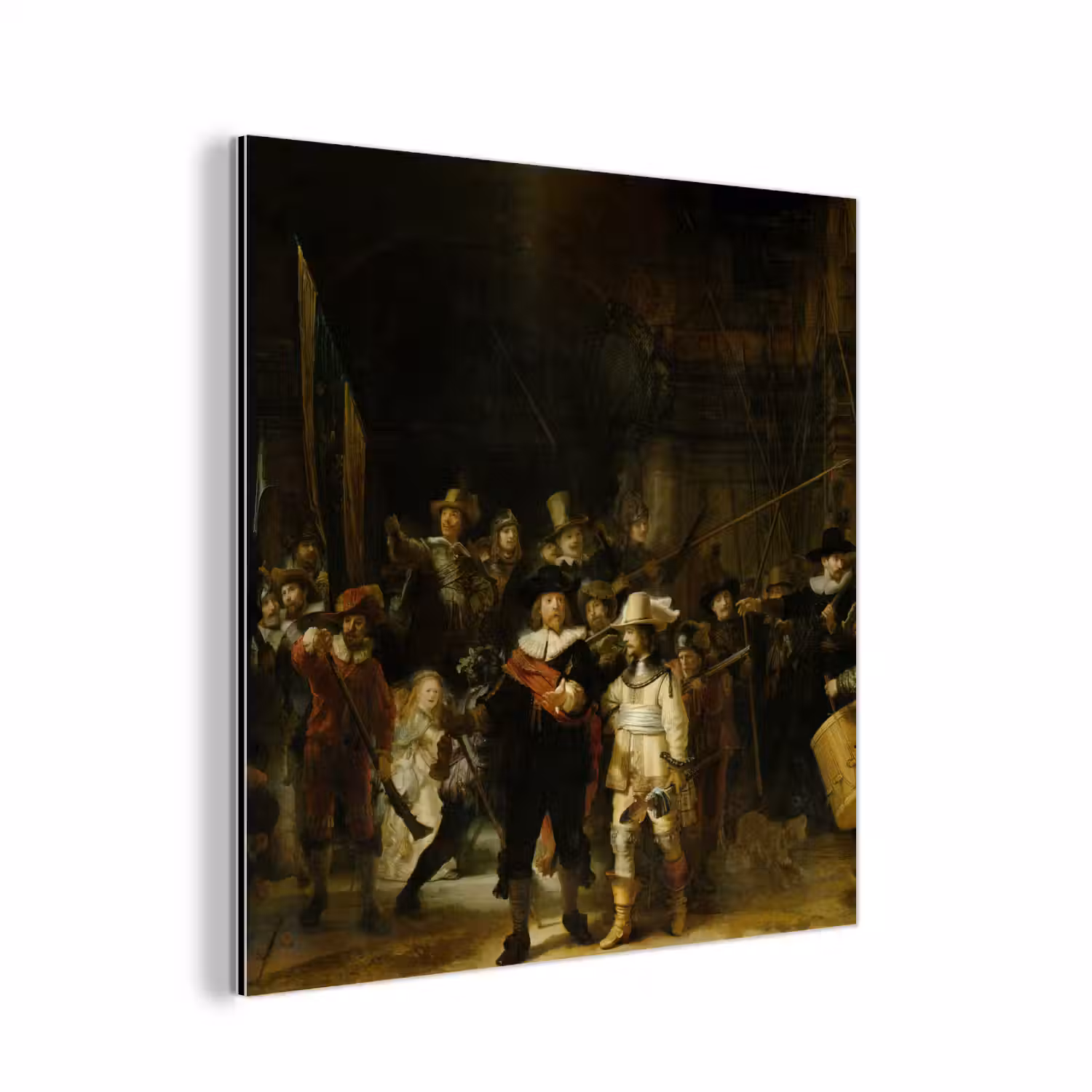 De nachtwacht - Kunst - Oude meesters - Rembrandt aluminium wit klein -3d