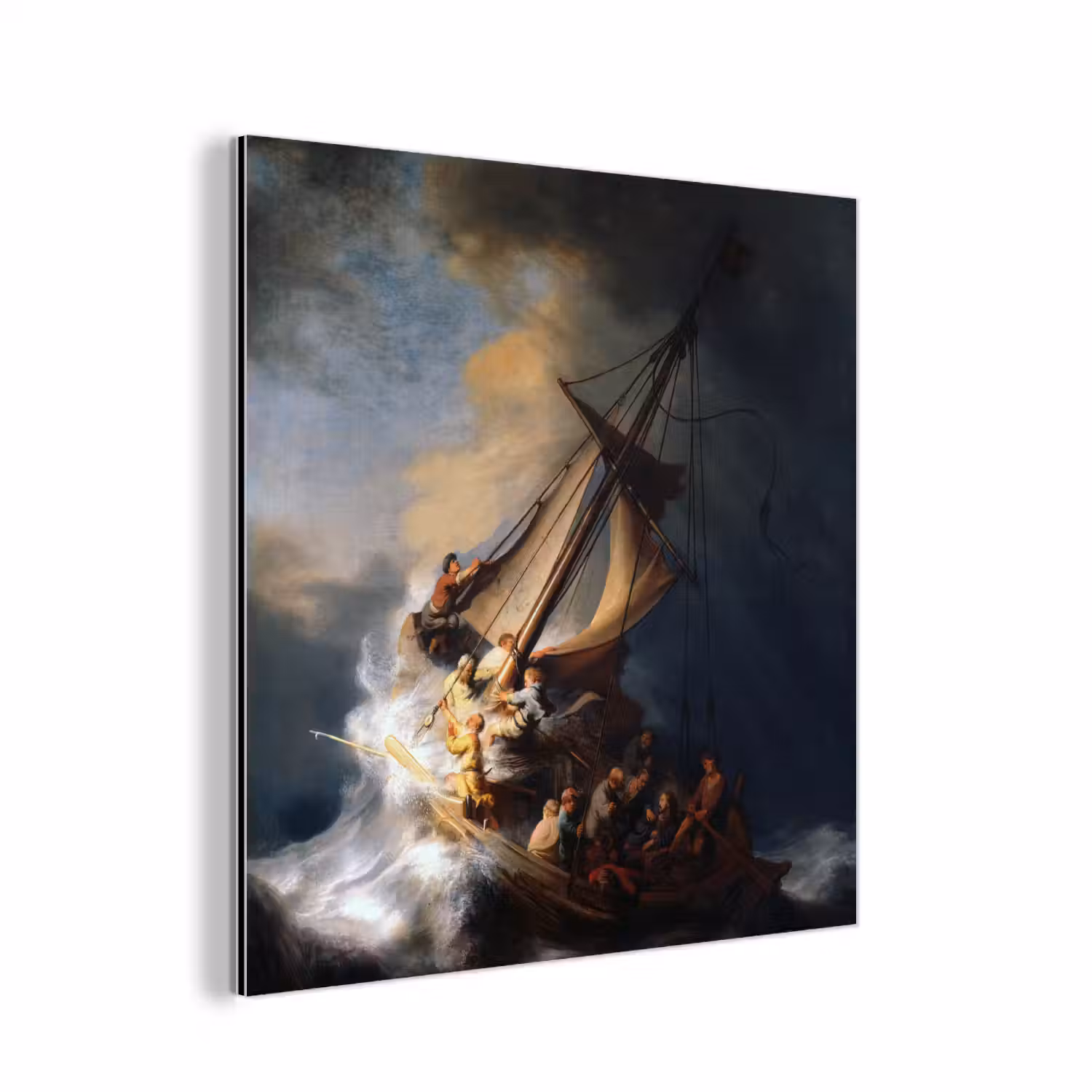 De storm op het meer van Galilea - Rembrandt van Rijn aluminium wit klein -3d