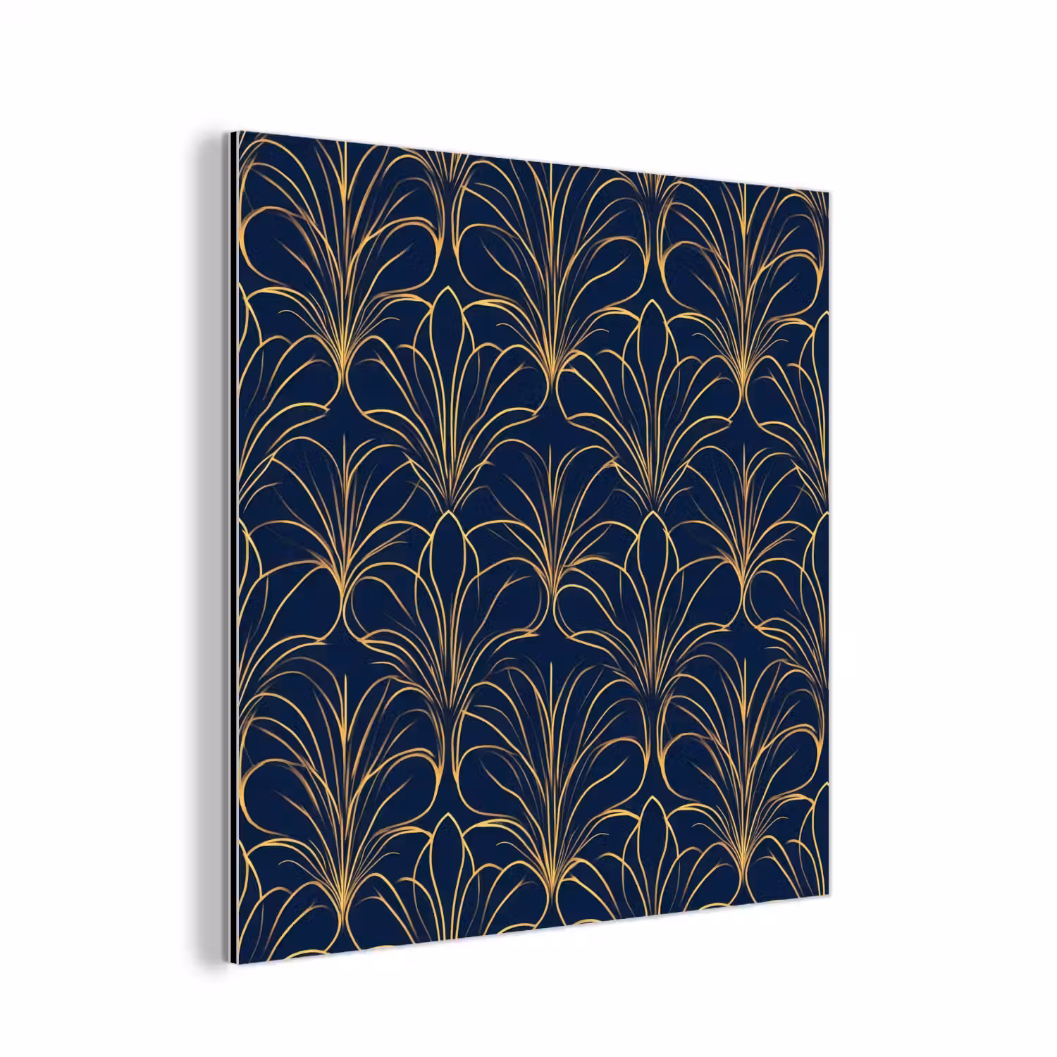 Deco - Waaier - Blauw aluminium wit klein 46 -3d