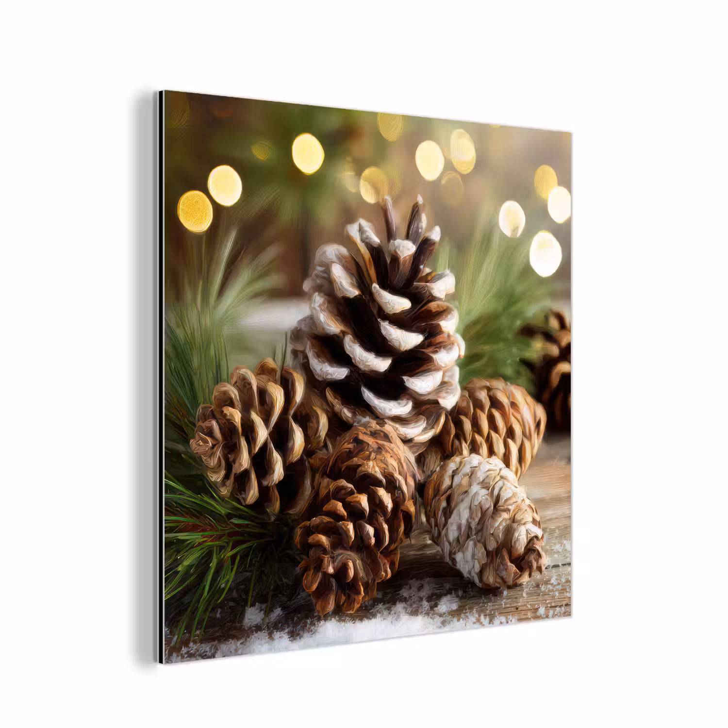 Dennenappels - Kerstsfeer - Bruin - Groen aluminium wit klein -3d