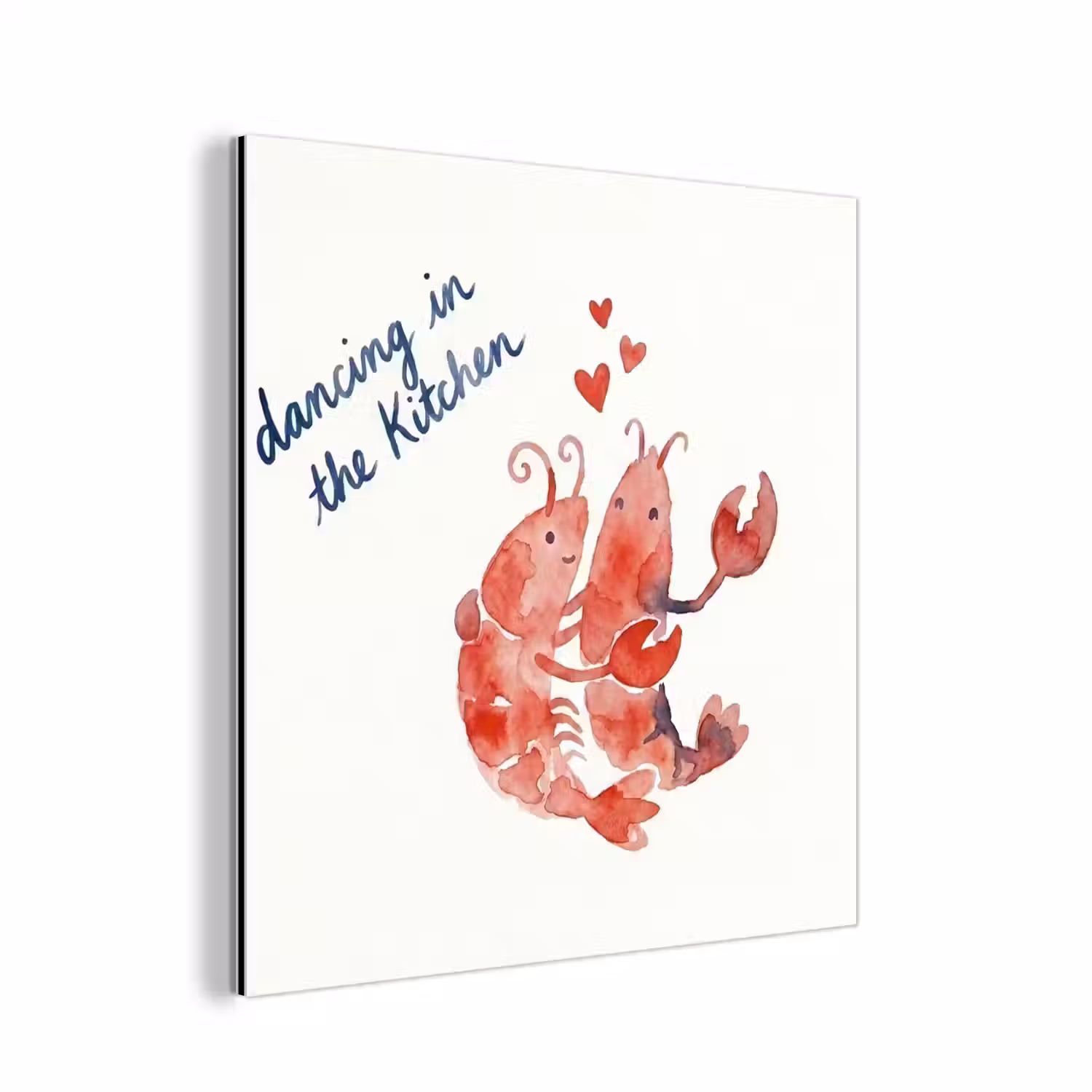 Dier - Dans - Liefde - Waterverf - Rood aluminium wit klein -3d