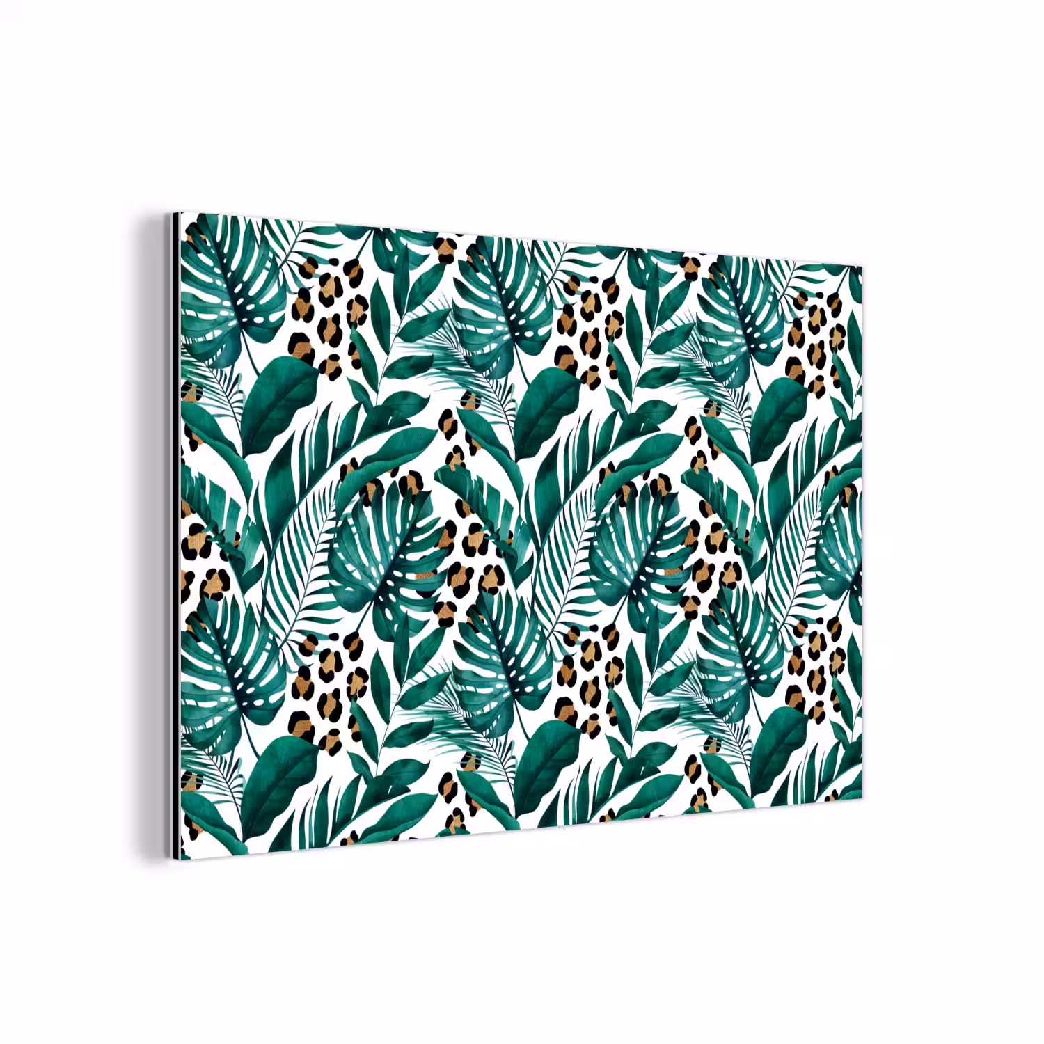 Dierenprint - Panter - Bladeren - Tropisch - Jungle aluminium wit klein -3d