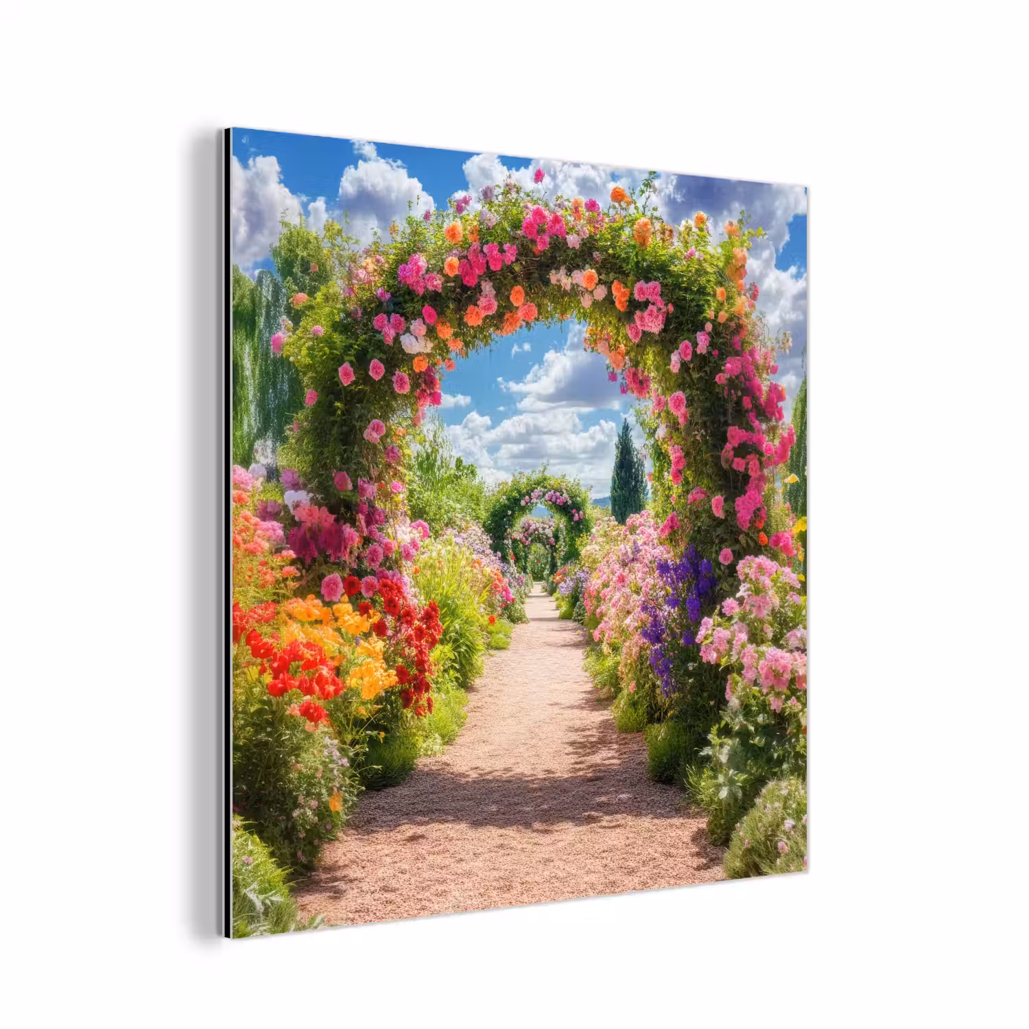 Doorkijk - Bloemen - Kleurrijk - Natuur aluminium wit klein -3d