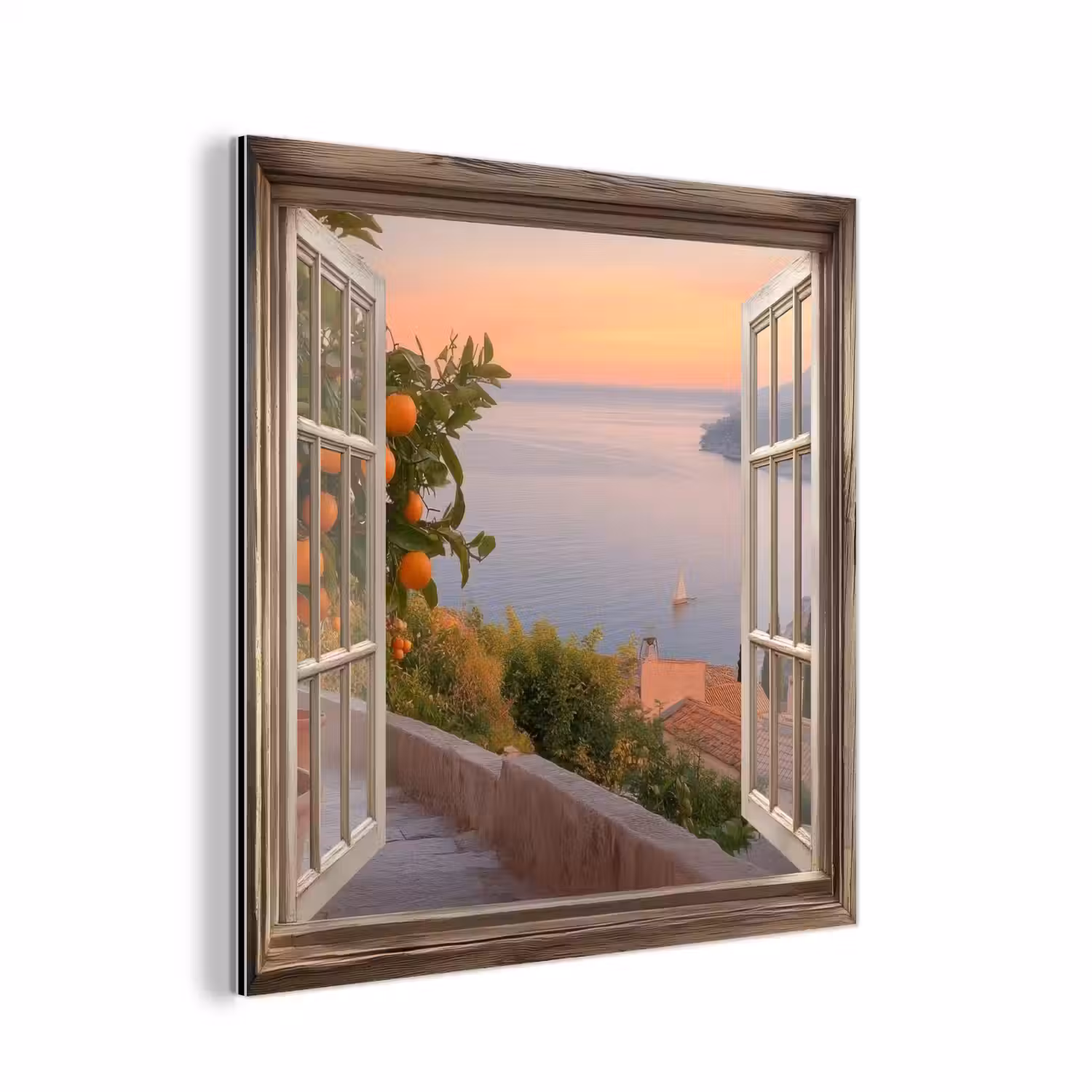 Doorkijk - Uitzicht - Meer - Landschap aluminium wit klein -3d