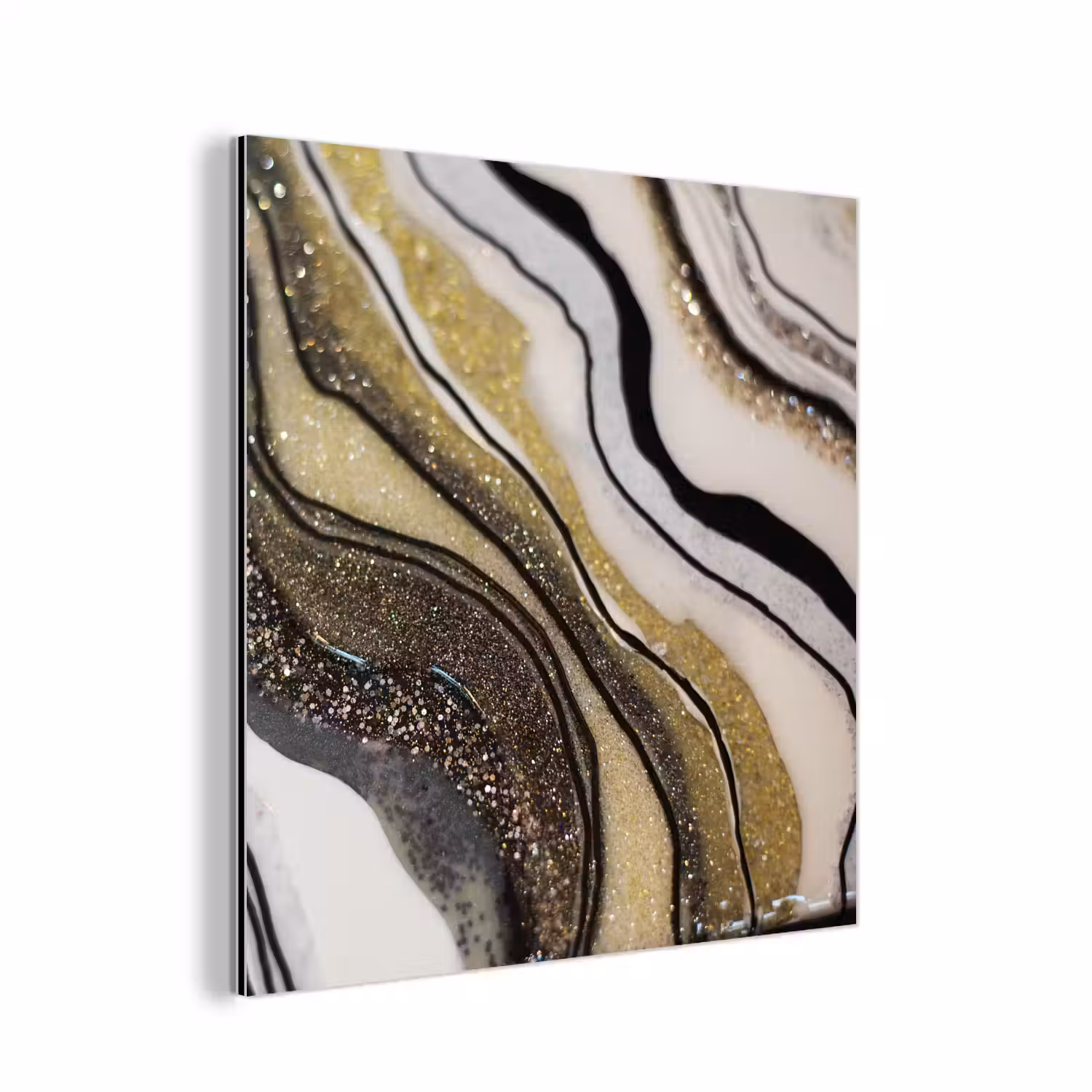 Edelsteen - Abstract - Marmer - Natuur aluminium wit klein -3d