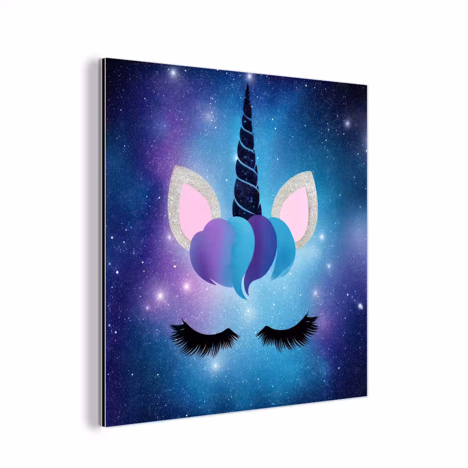 Eenhoorn - Sterren - Magisch - Blauw aluminium wit klein -3d