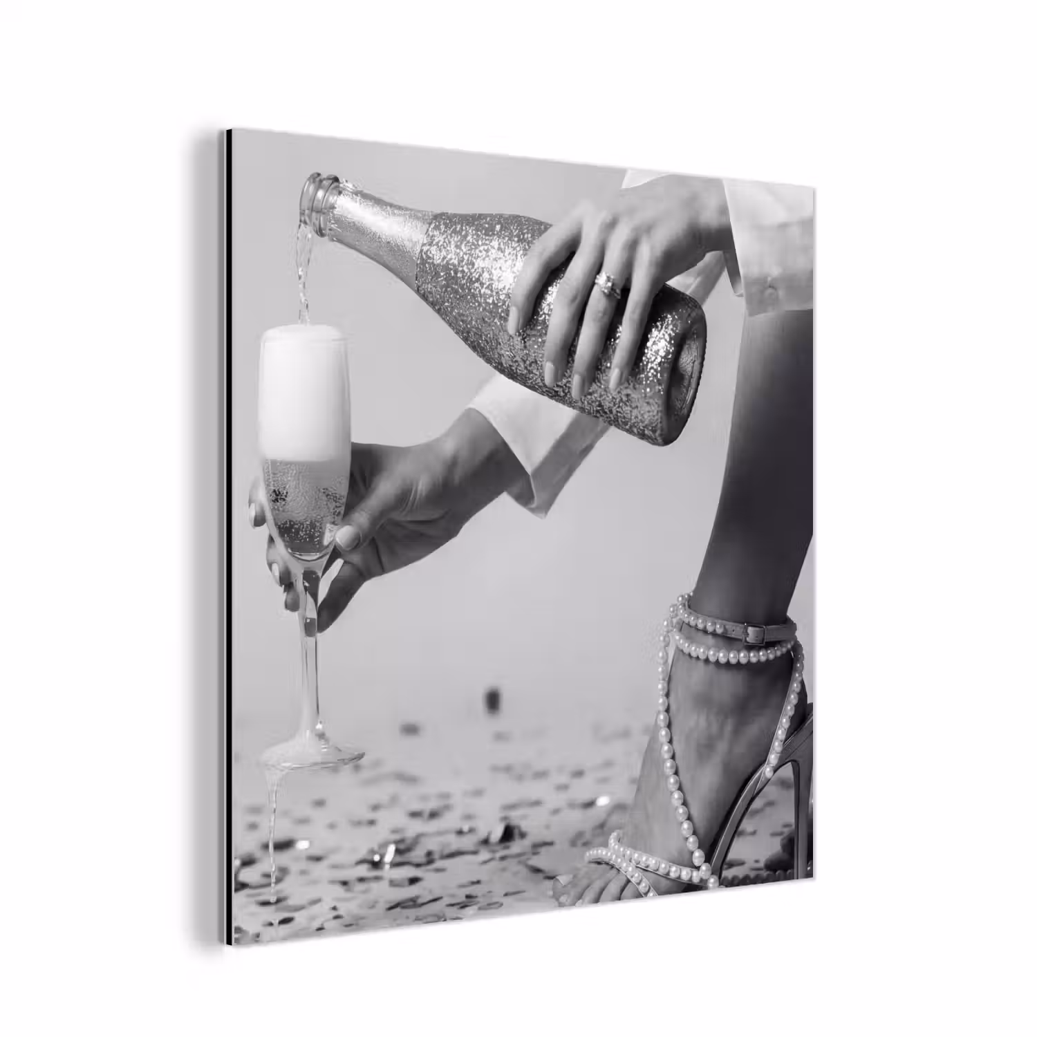 Feestelijk - Champagne - Discobal aluminium wit klein -3d