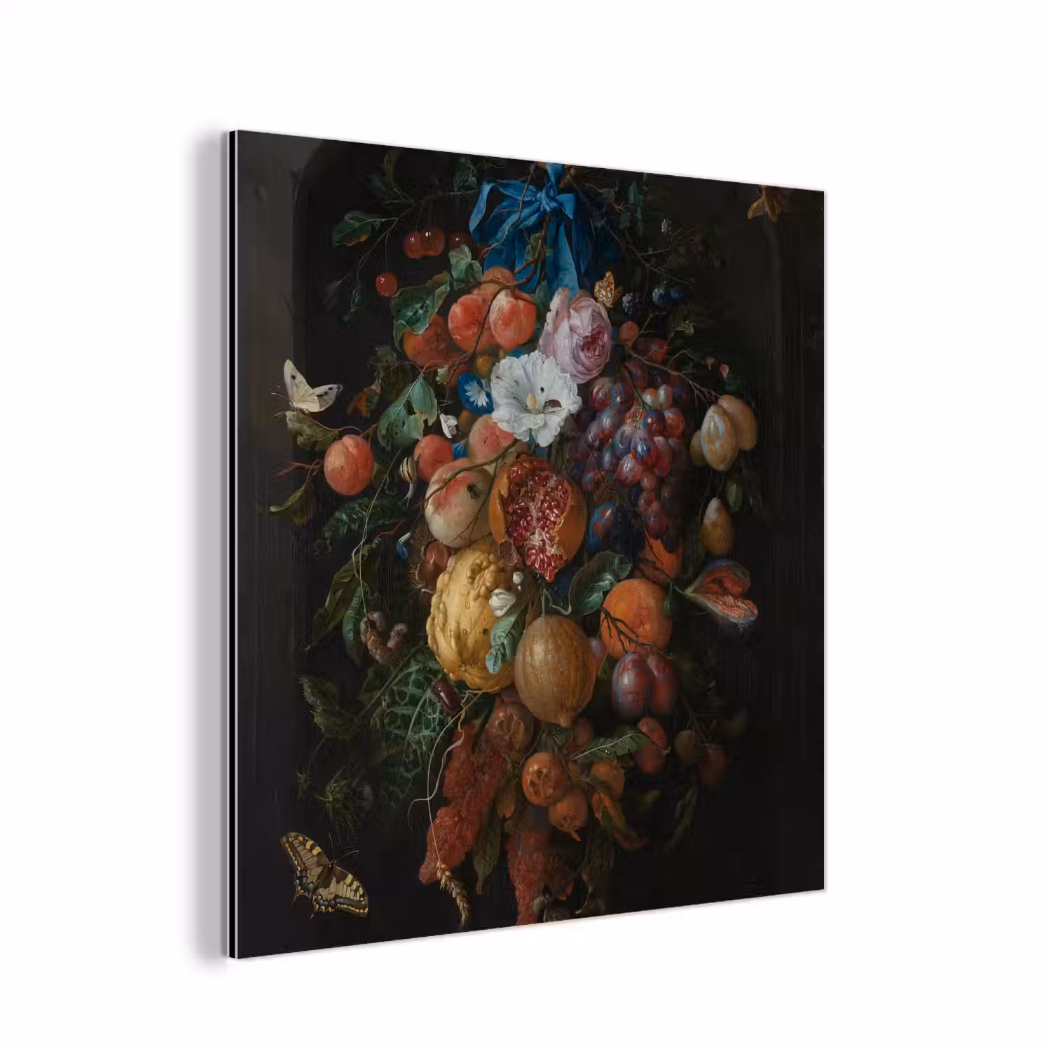 Festoen van vruchten en bloemen - Schilderij van Jan Davidsz. de Heem aluminium wit klein -3d