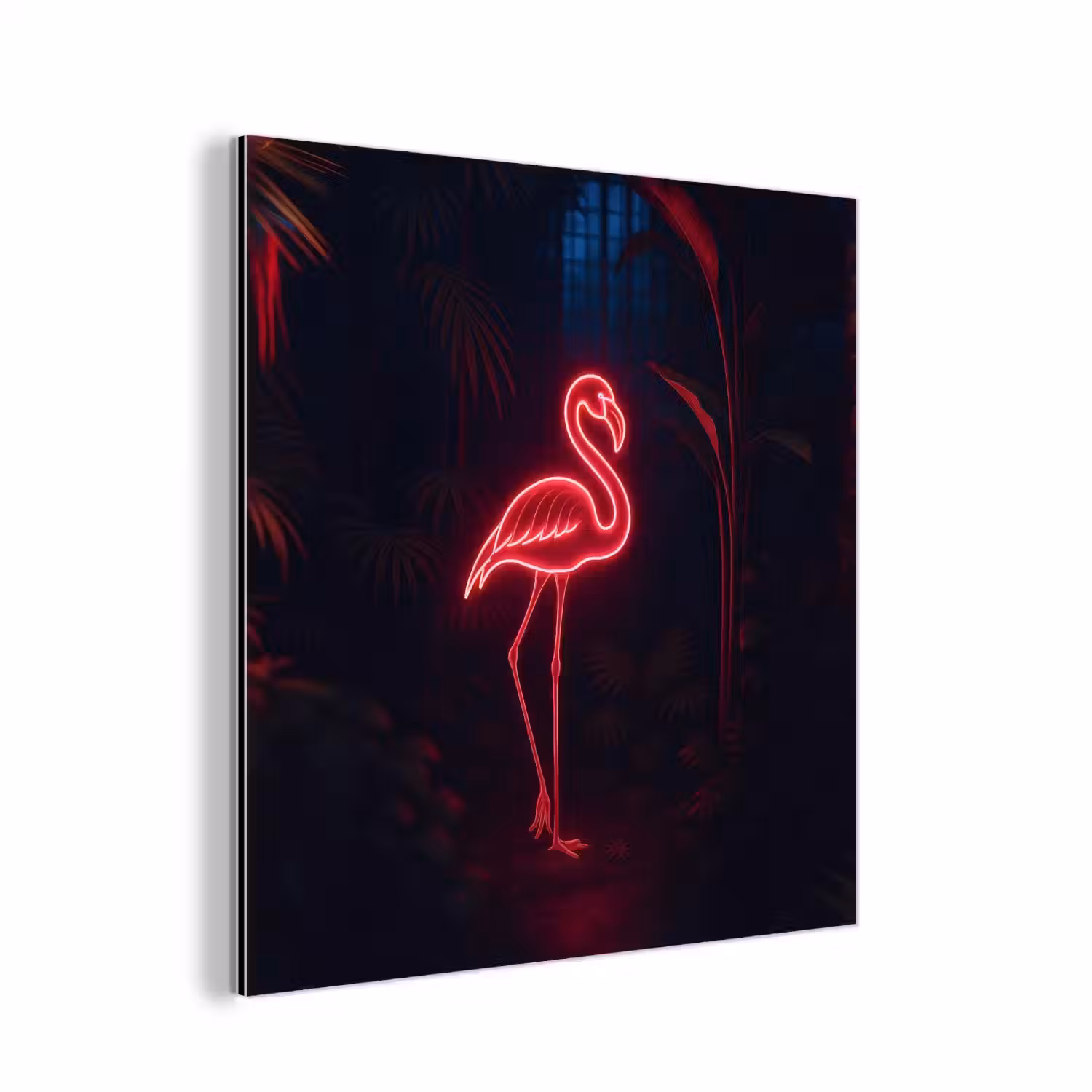 Flamingo - Roze - Neon - Licht aluminium wit klein -3d