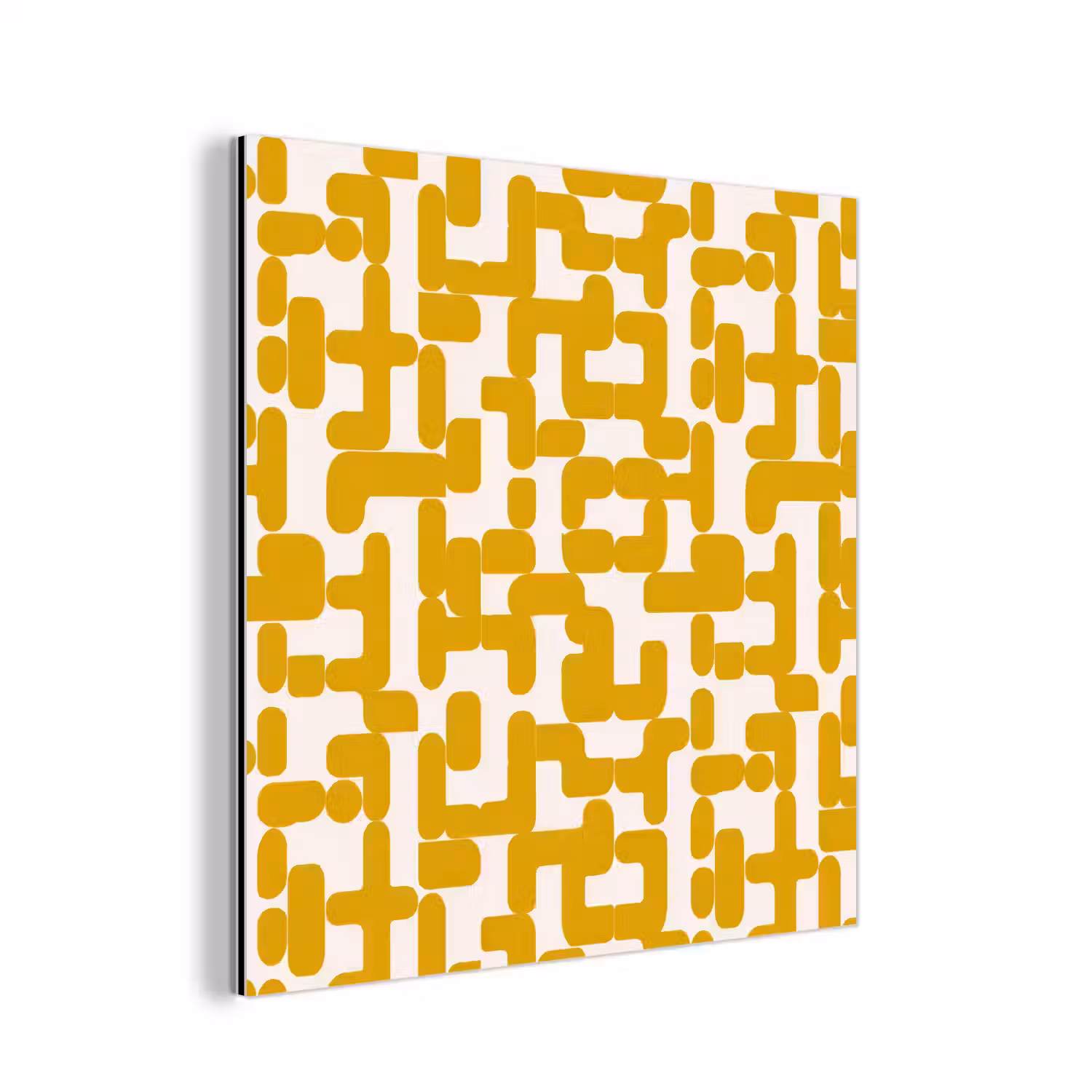 Geel - Beige - Patroon aluminium wit klein 46 -3d